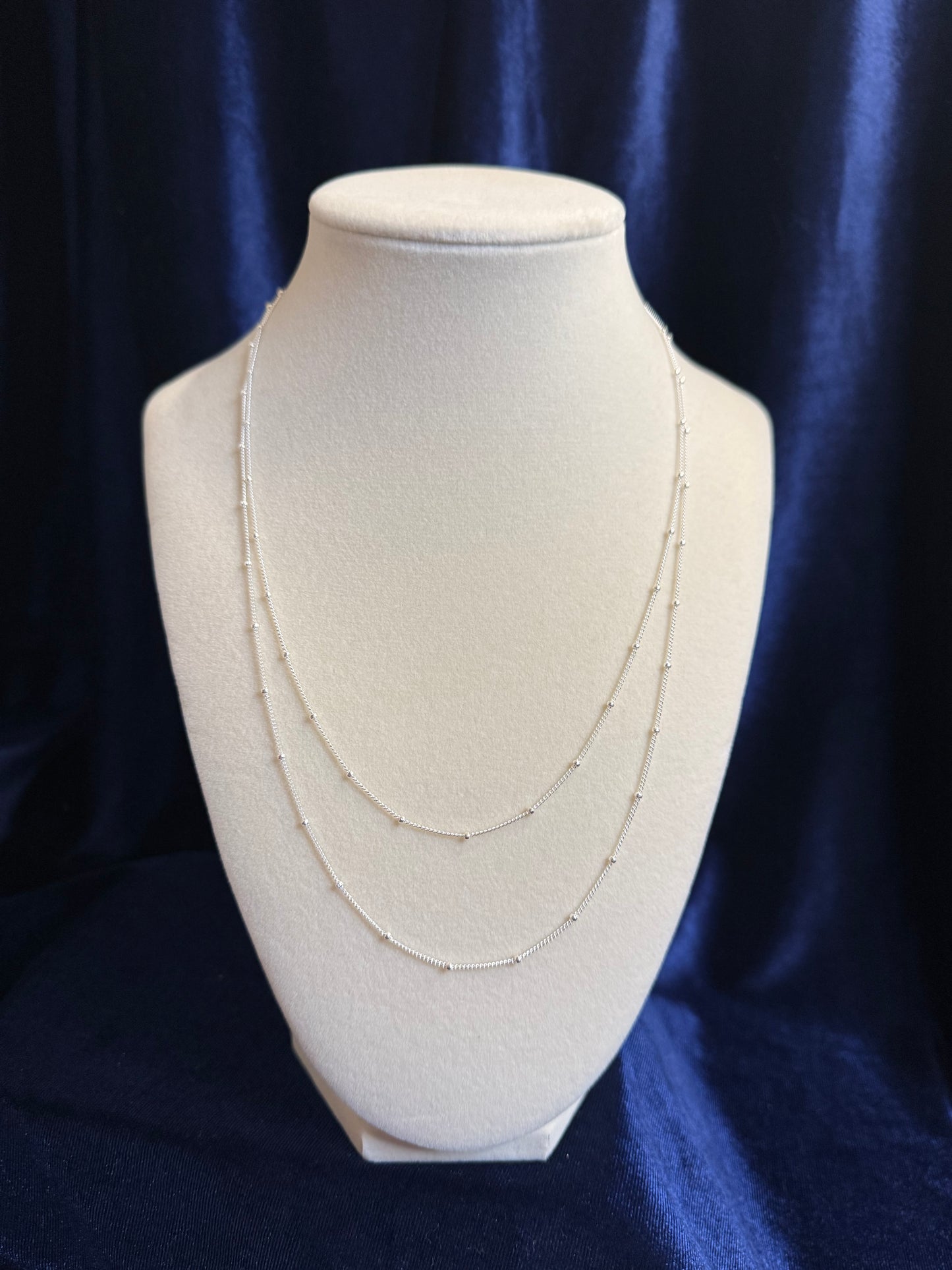 18" Sterling Silver Curb Chain w/ Bead