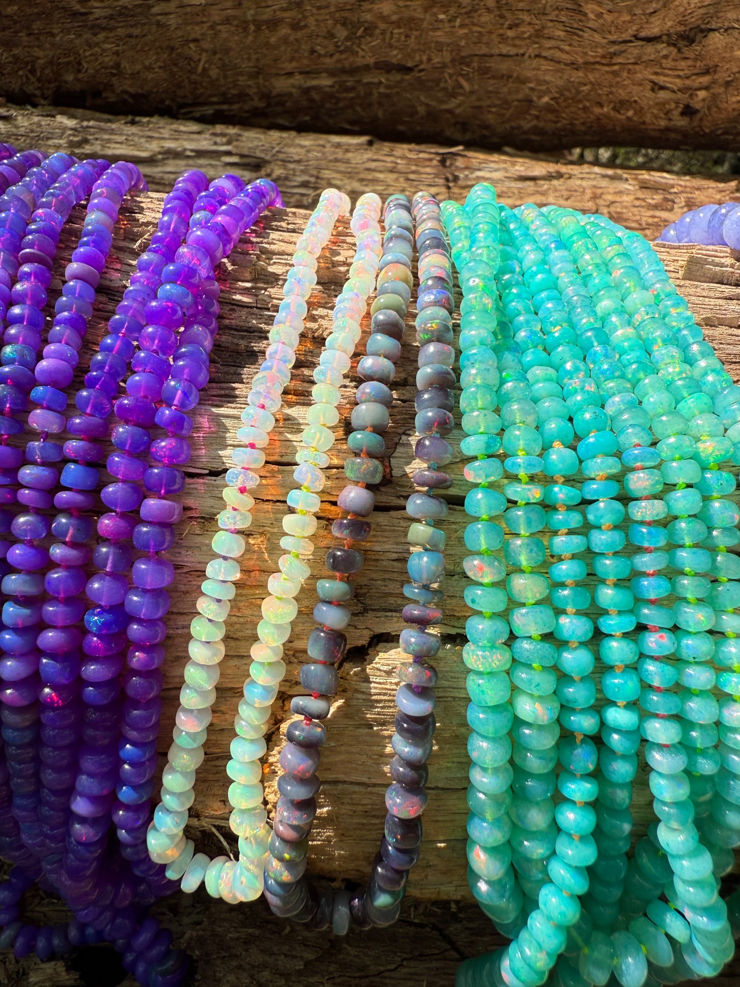 Black Opal Rainbow Cord Necklace