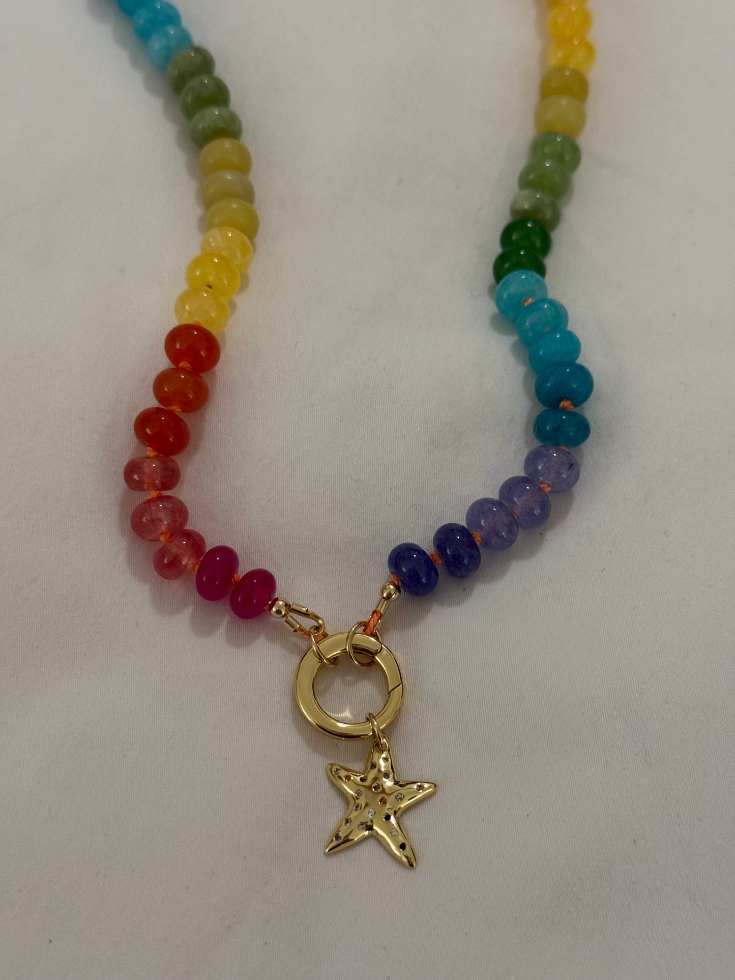 Multi Color CZ Star Charm