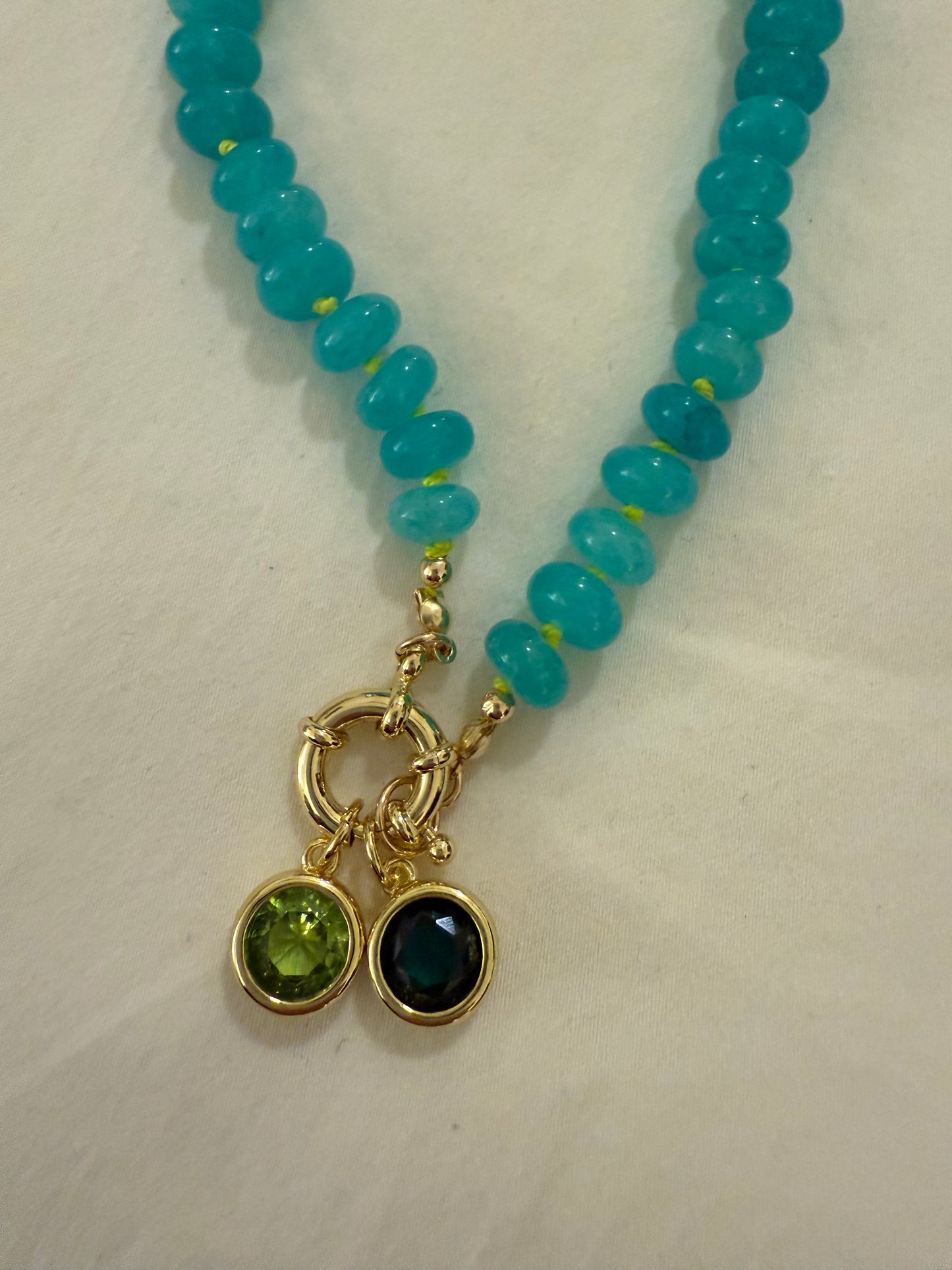 CZ Round Gemstone Charm
