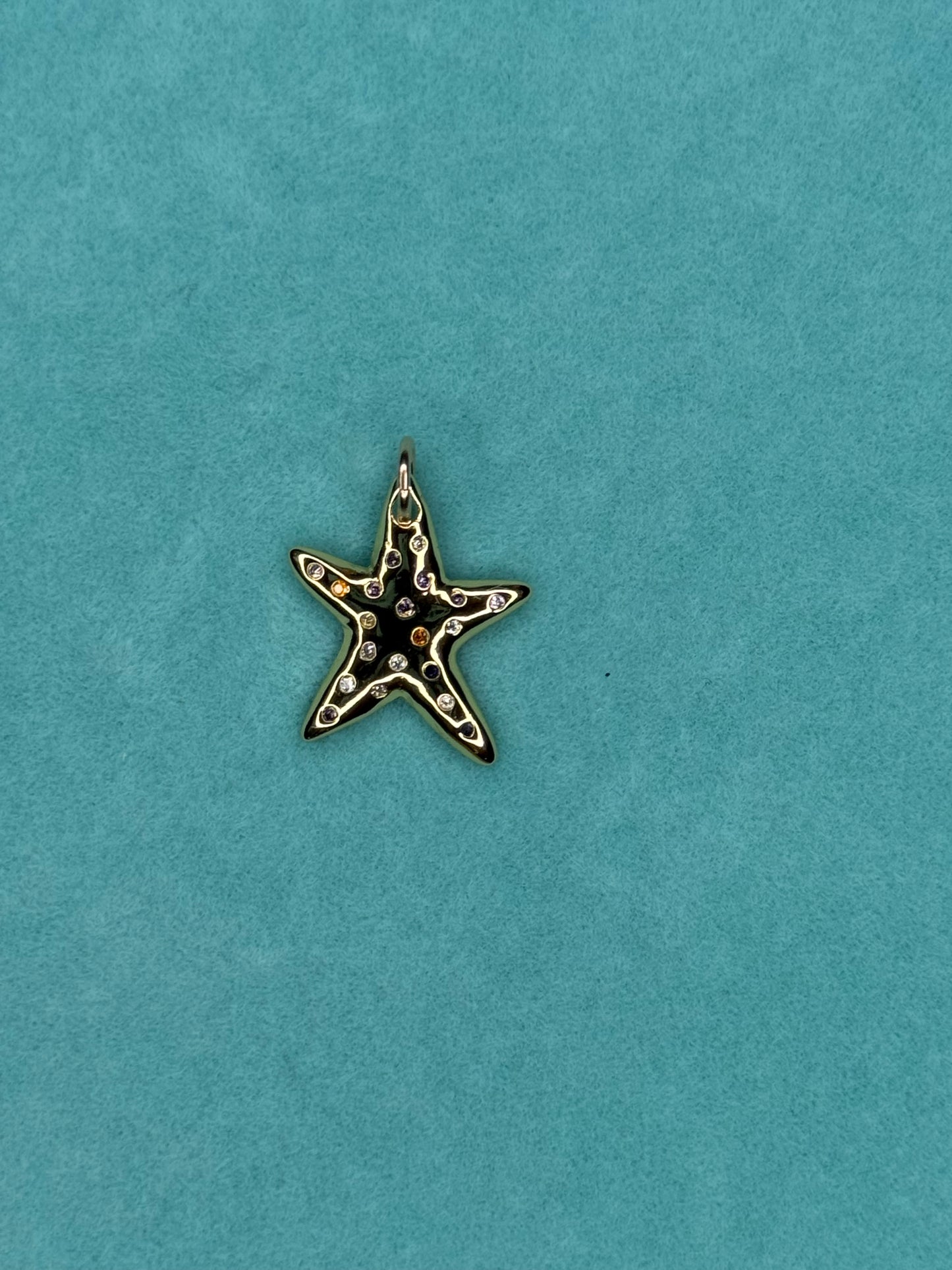 Multi Color CZ Star Charm