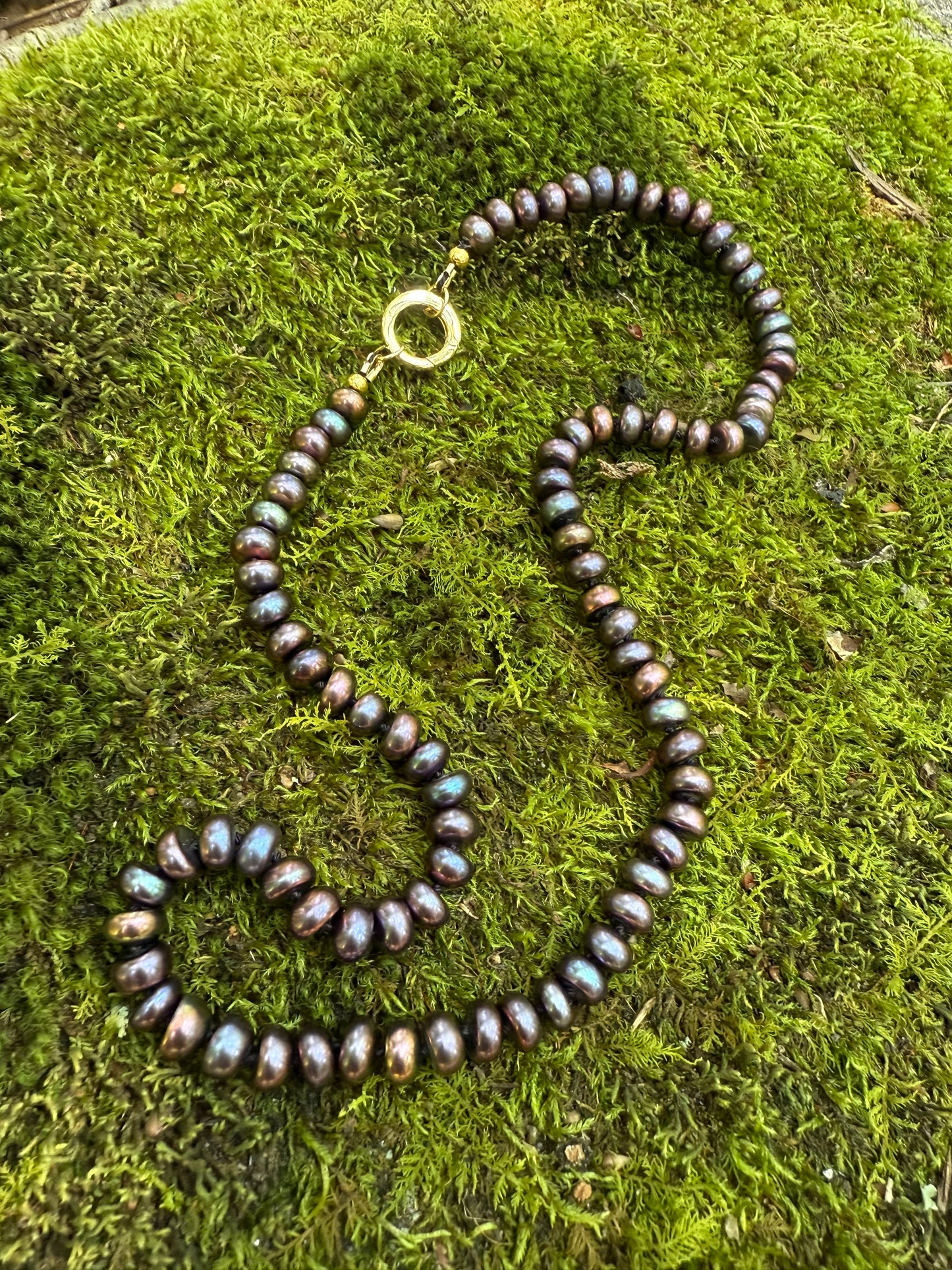 Oil Slick Pearl Necklace