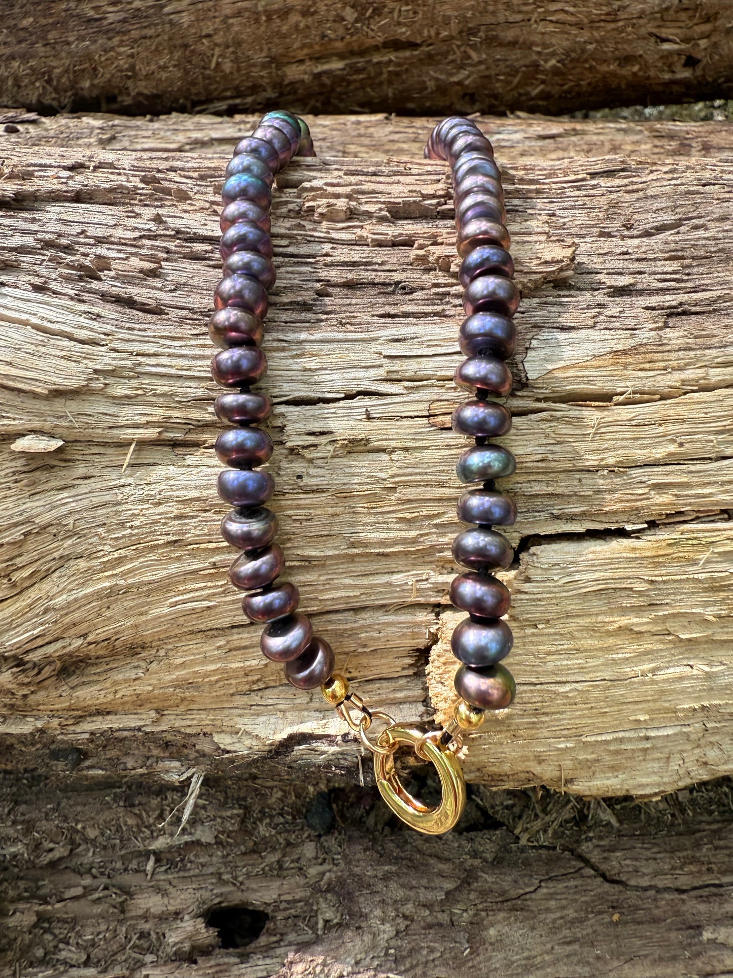 Oil Slick Pearl Necklace