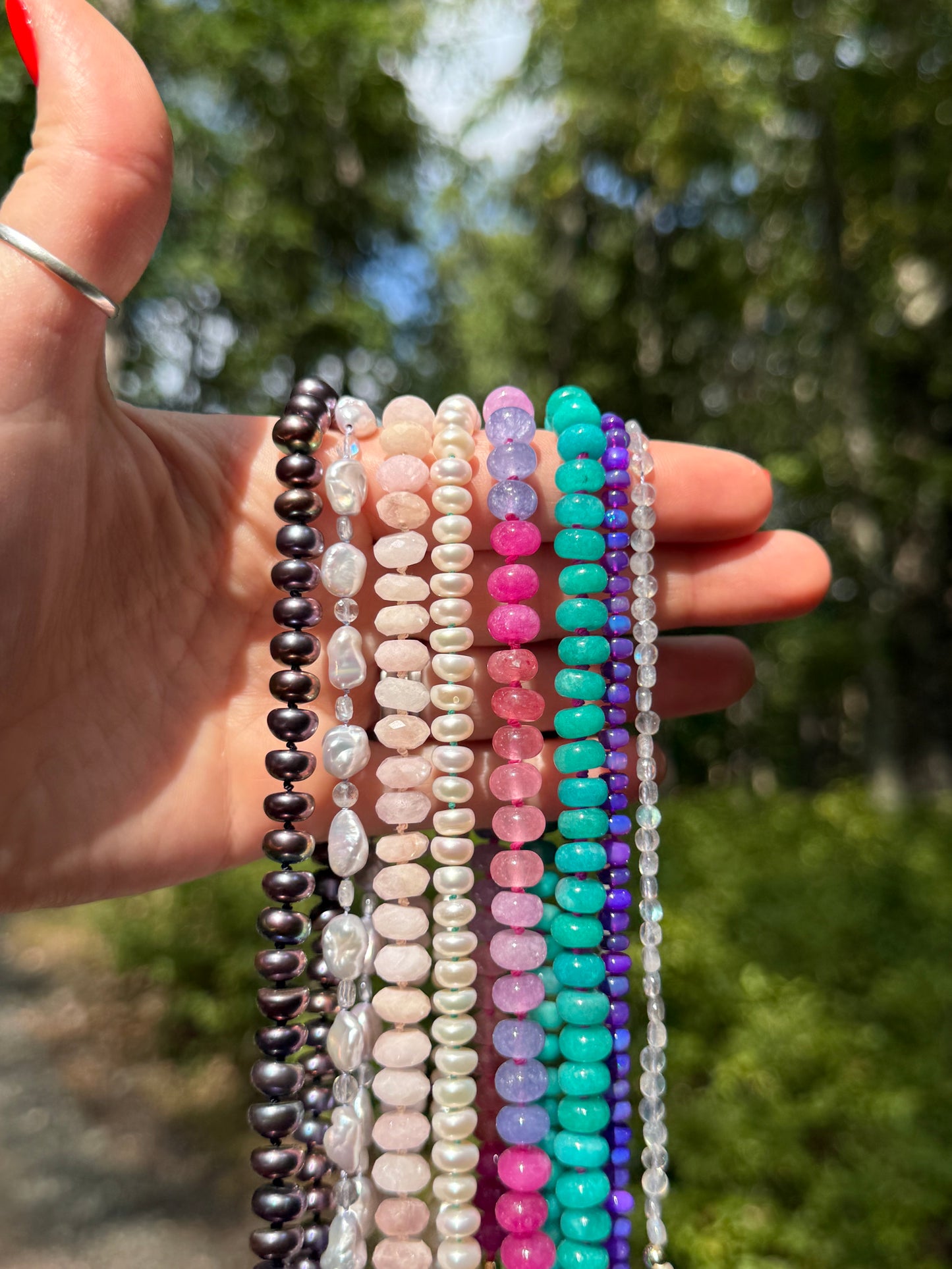 Oil Slick Pearl Necklace