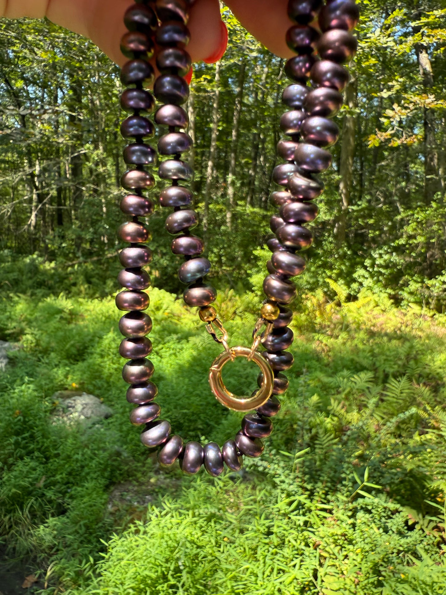 Oil Slick Pearl Necklace