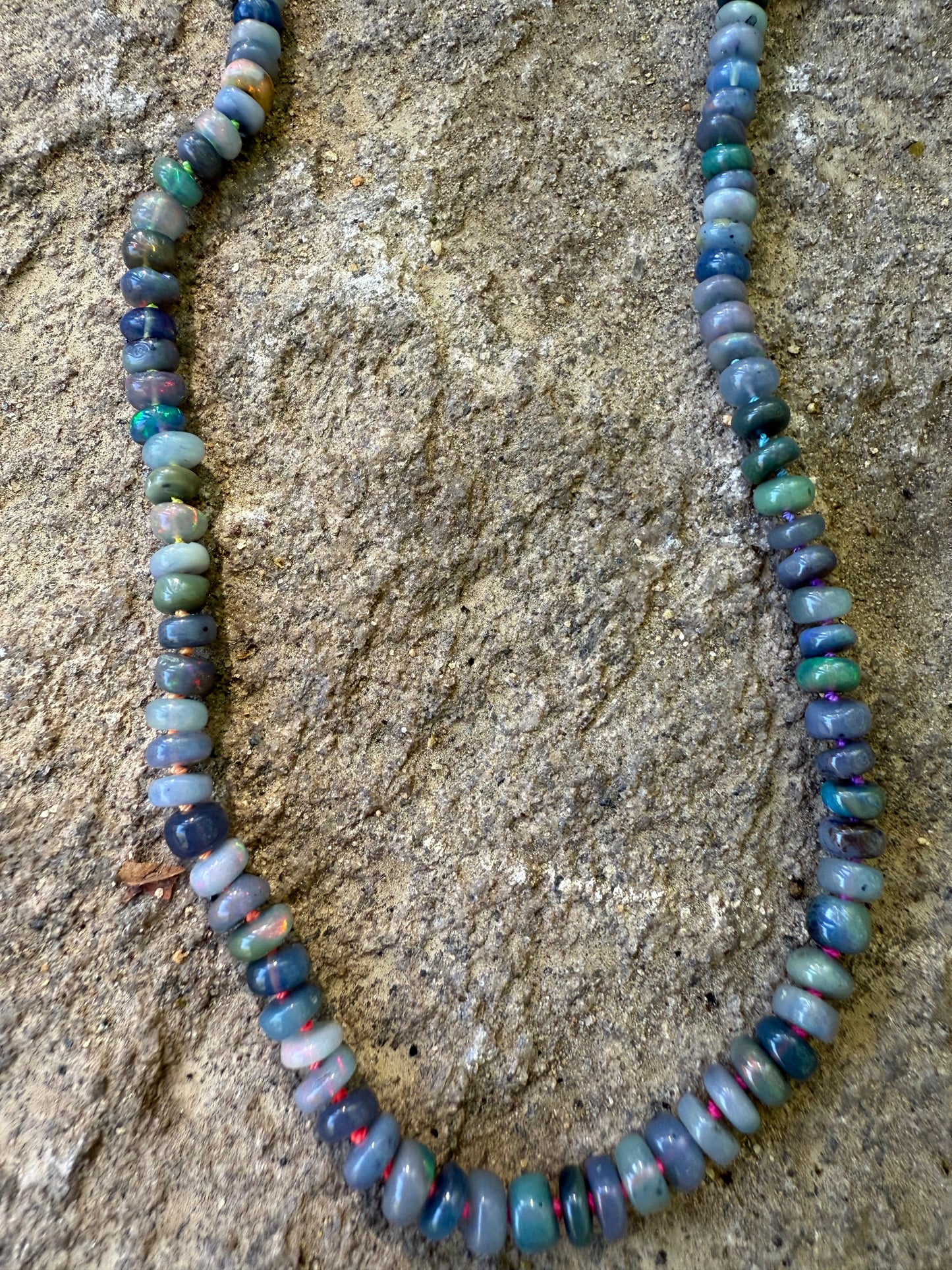 Black Opal Rainbow Cord Necklace