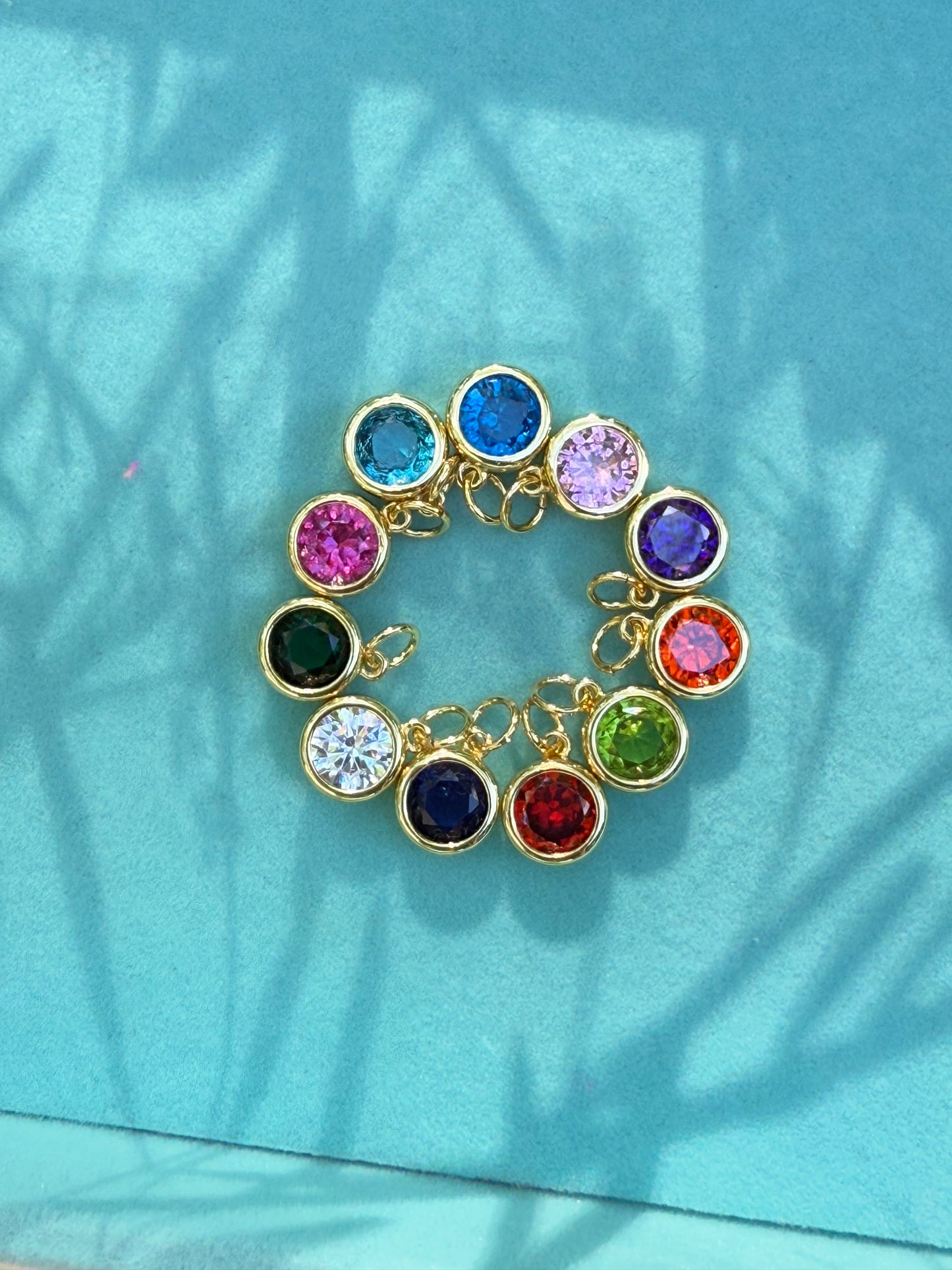 CZ Round Gemstone Charm
