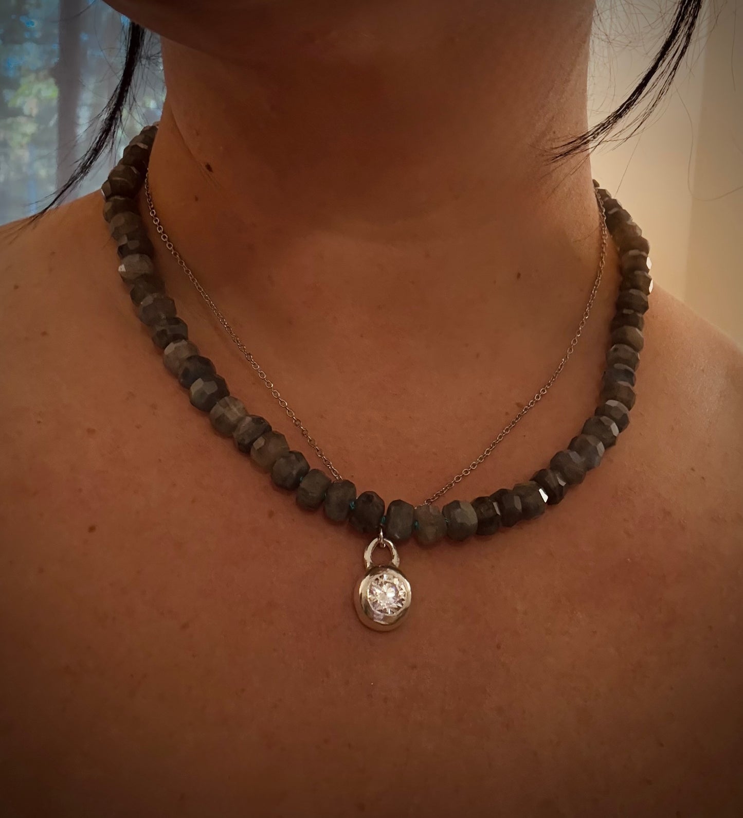 Chunky Labradorite Knotted necklace