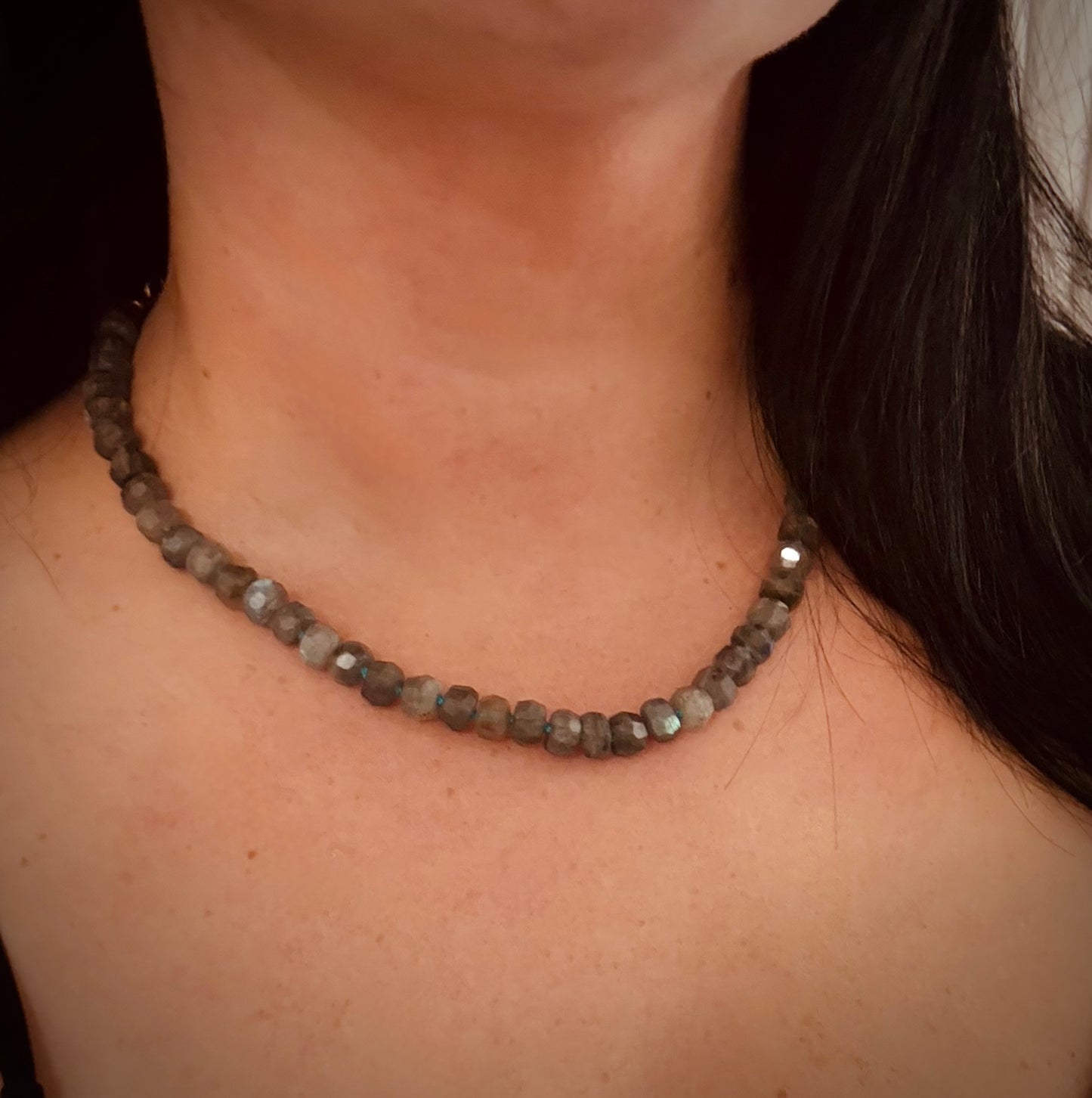Chunky Labradorite Knotted necklace