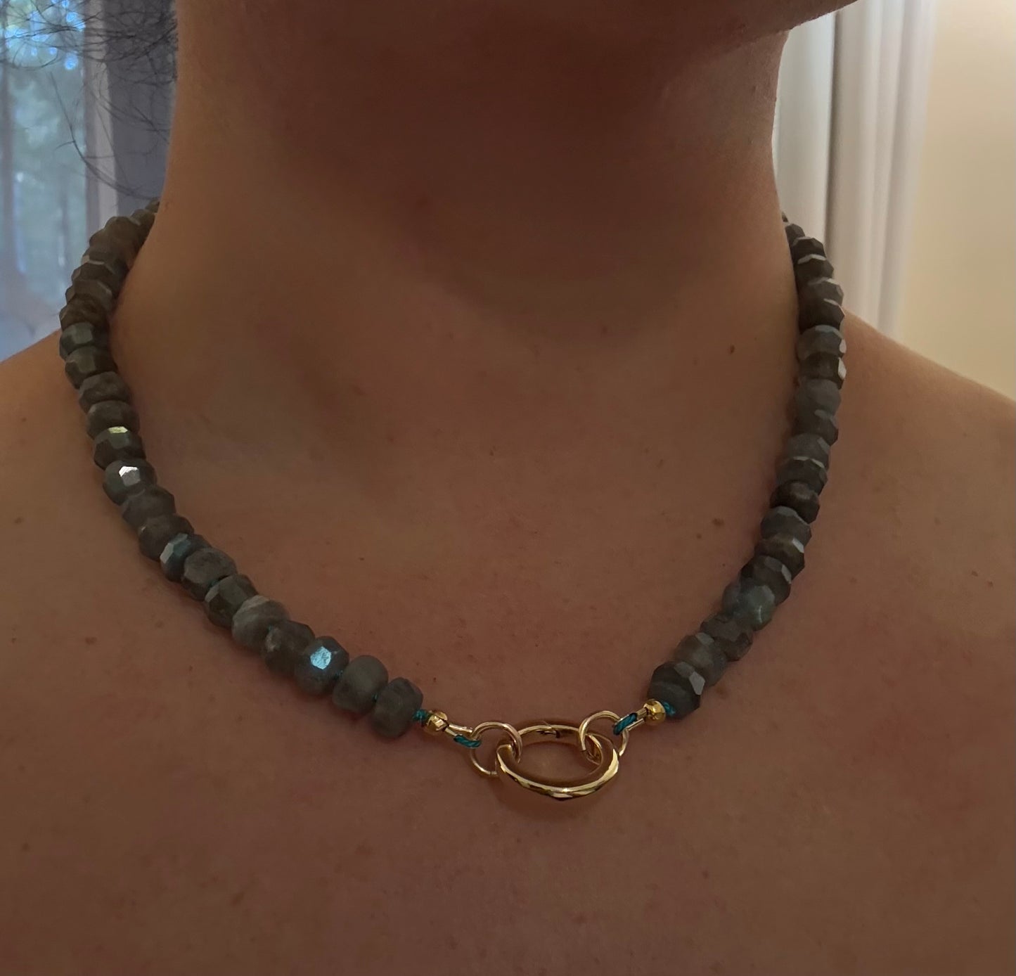Chunky Labradorite Knotted necklace