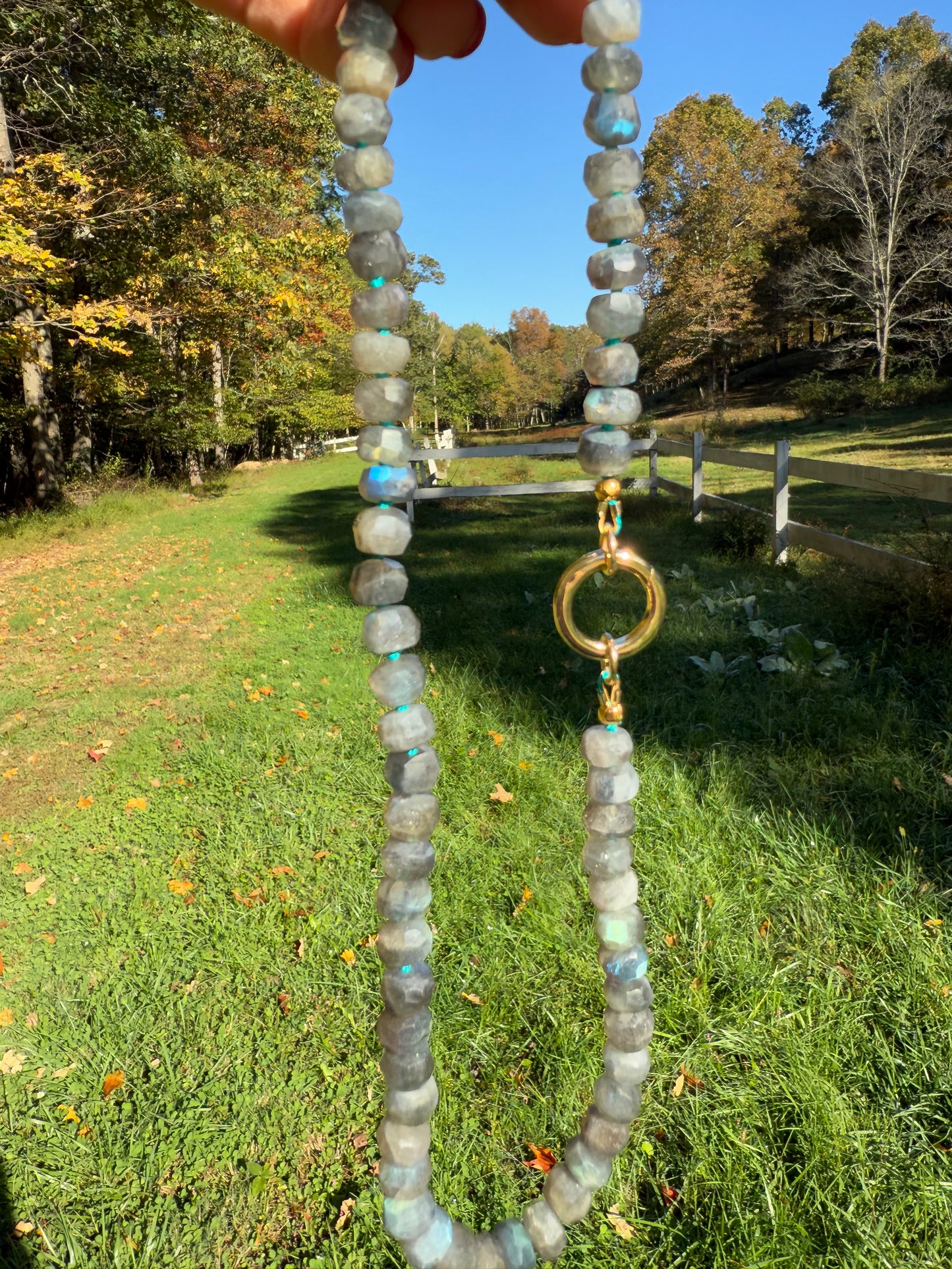 Chunky Labradorite Knotted necklace