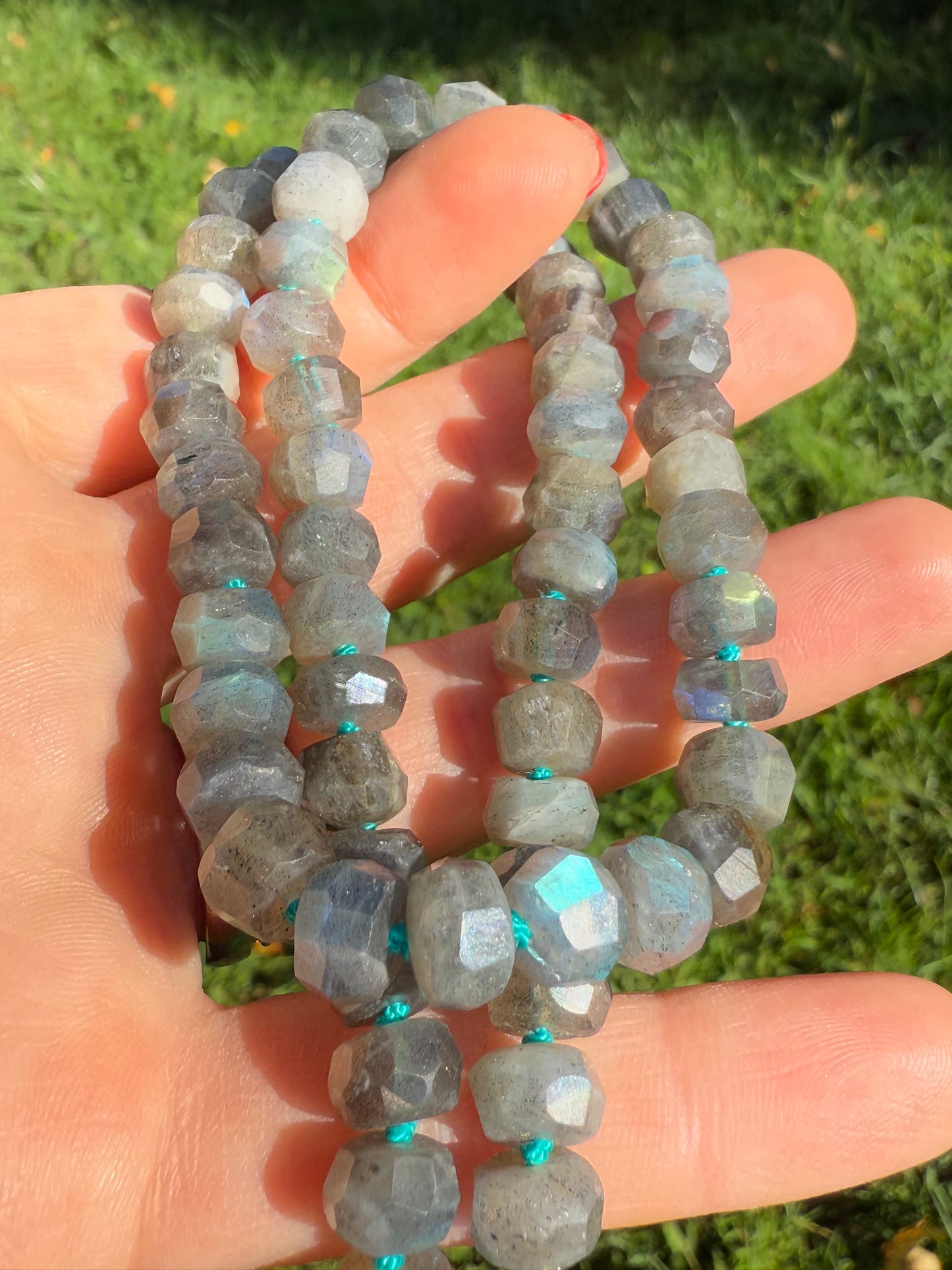 Chunky Labradorite Knotted necklace