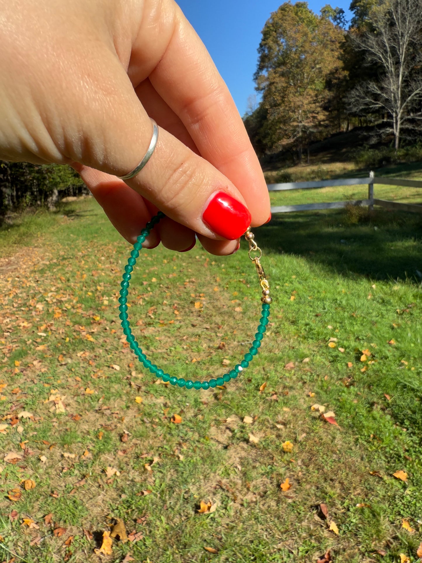 Green Onyx Faceted Bracelet