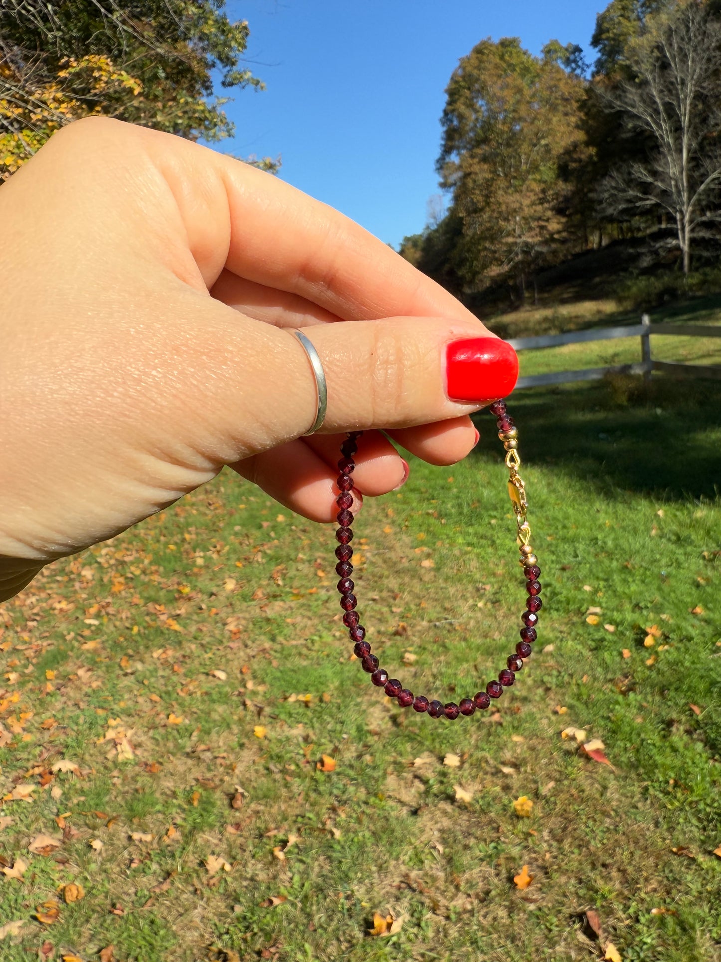 Garnet Faceted Bracelet