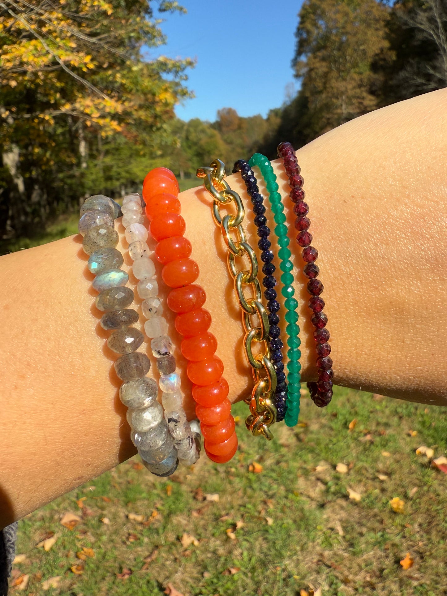 Garnet Faceted Bracelet