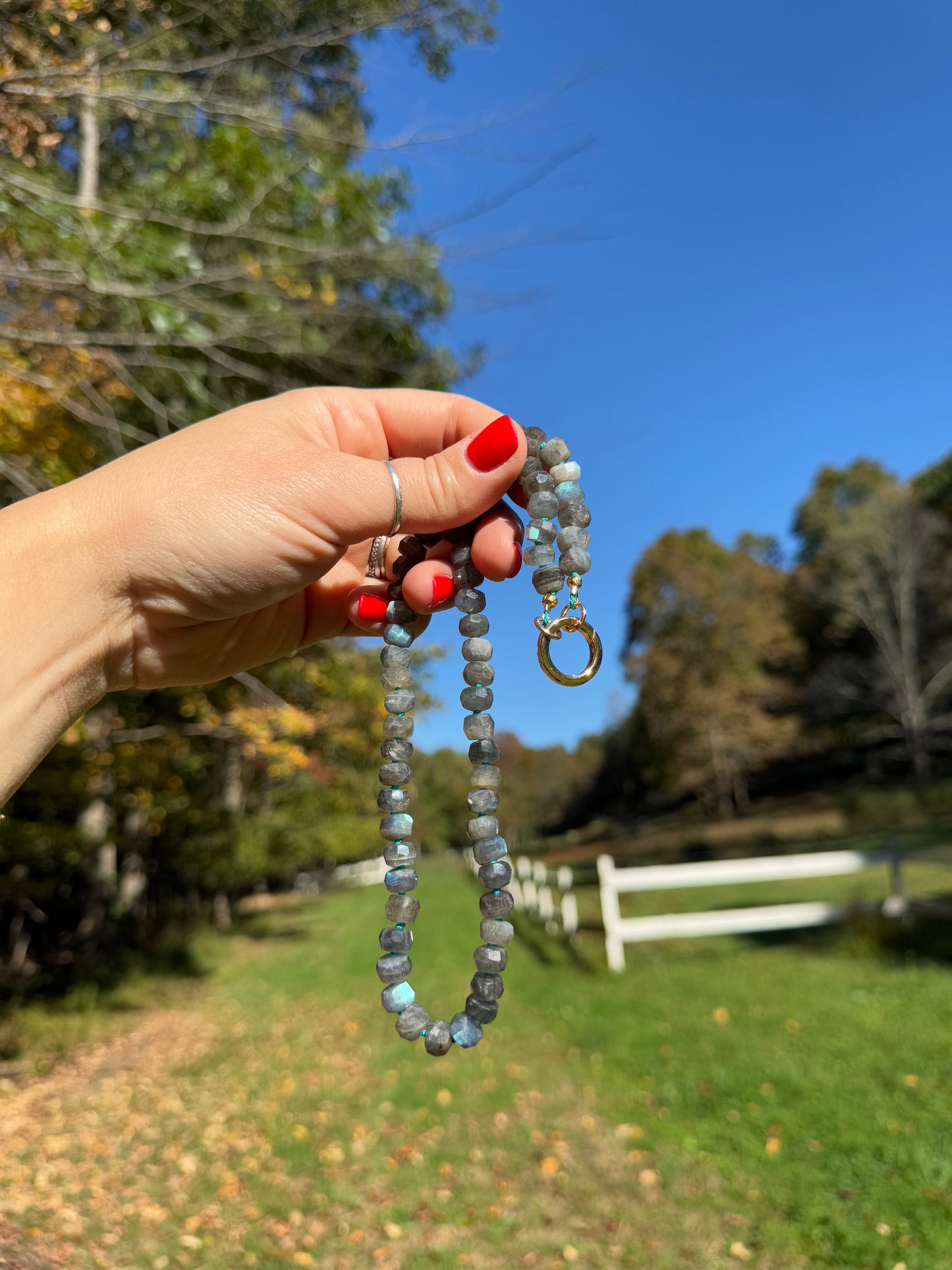 Chunky Labradorite Knotted necklace