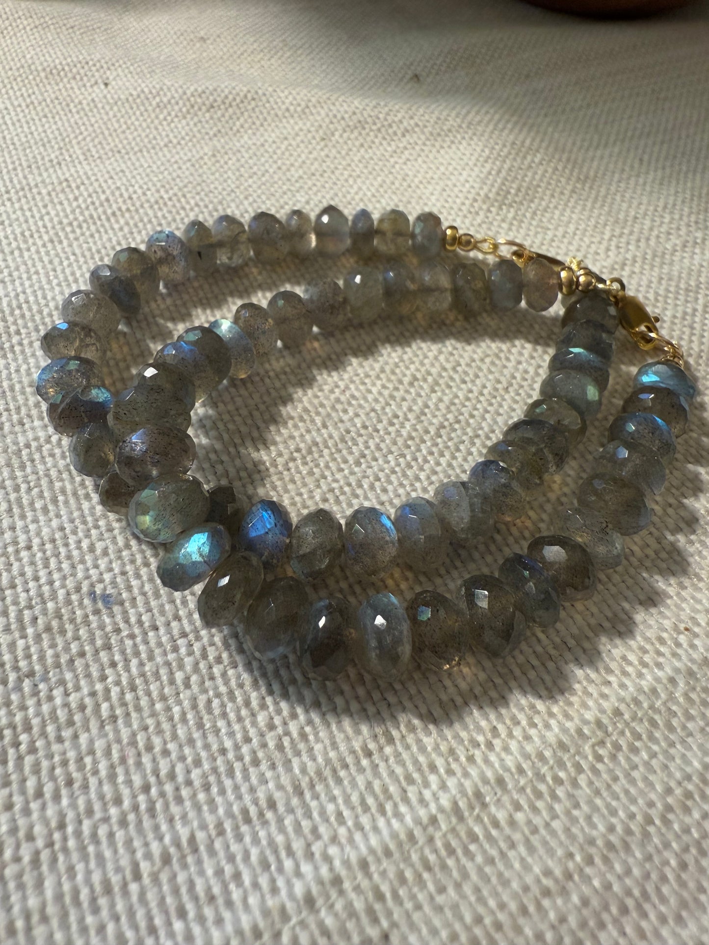 Chunky Faceted Labradorite Bracelet