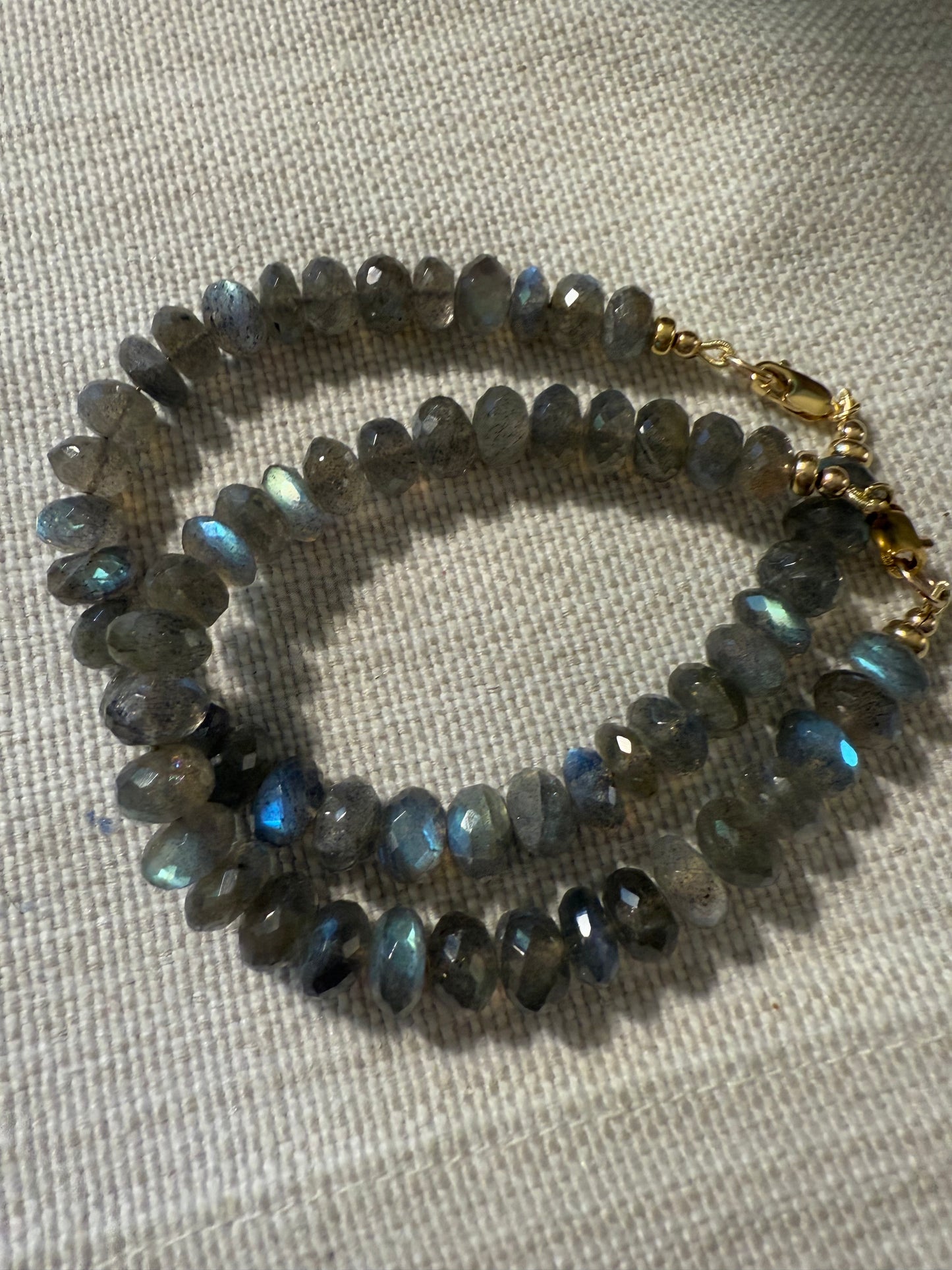 Chunky Faceted Labradorite Bracelet