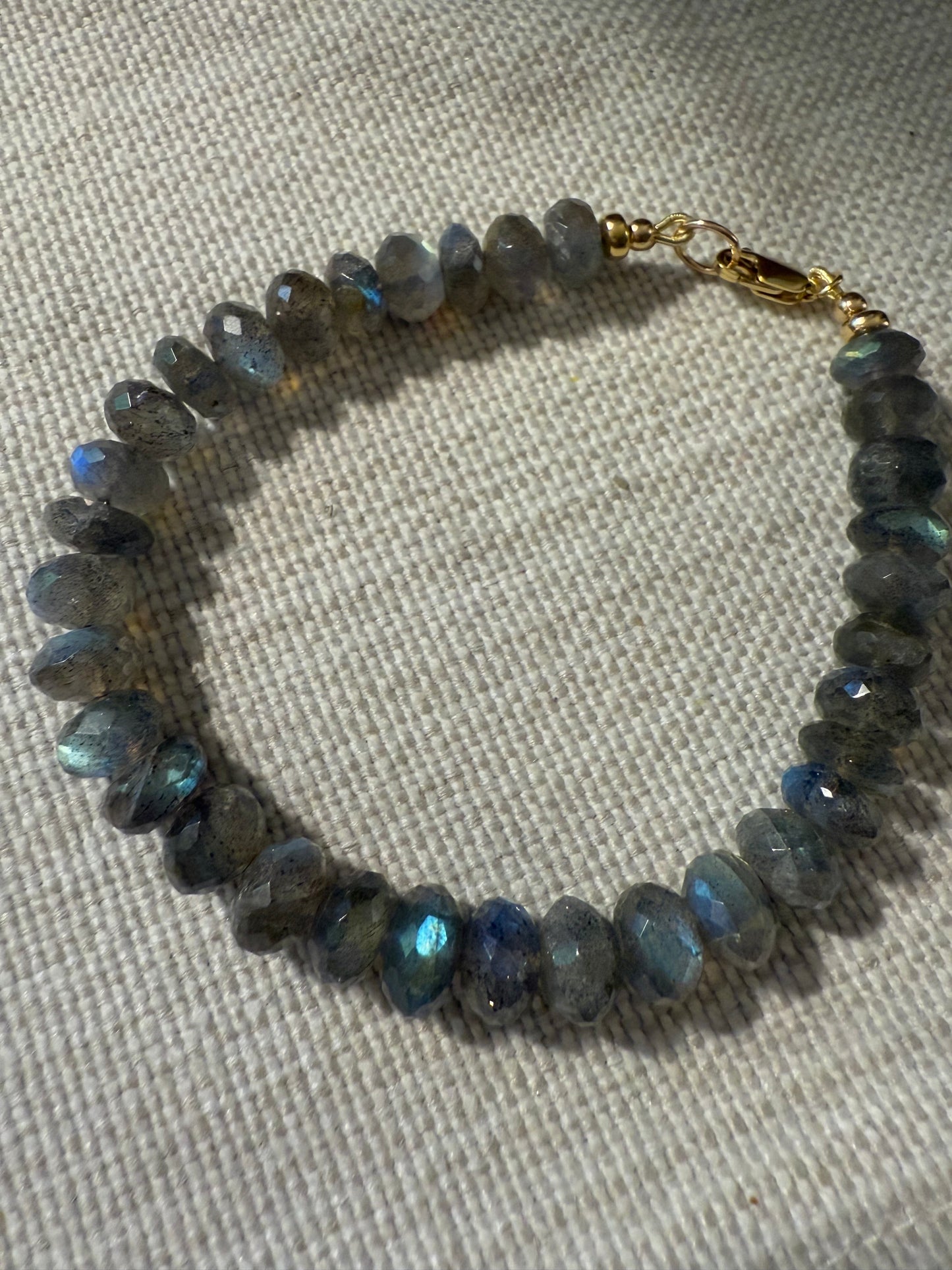 Chunky Faceted Labradorite Bracelet