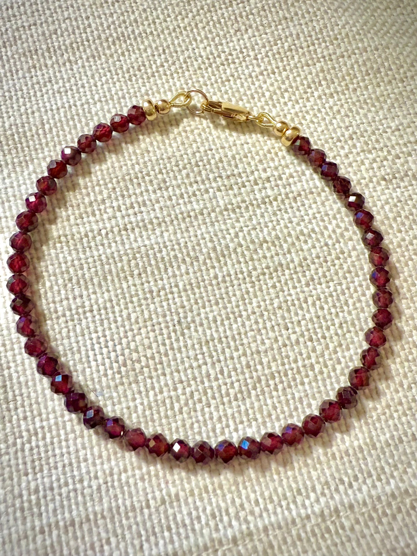 Garnet Faceted Bracelet