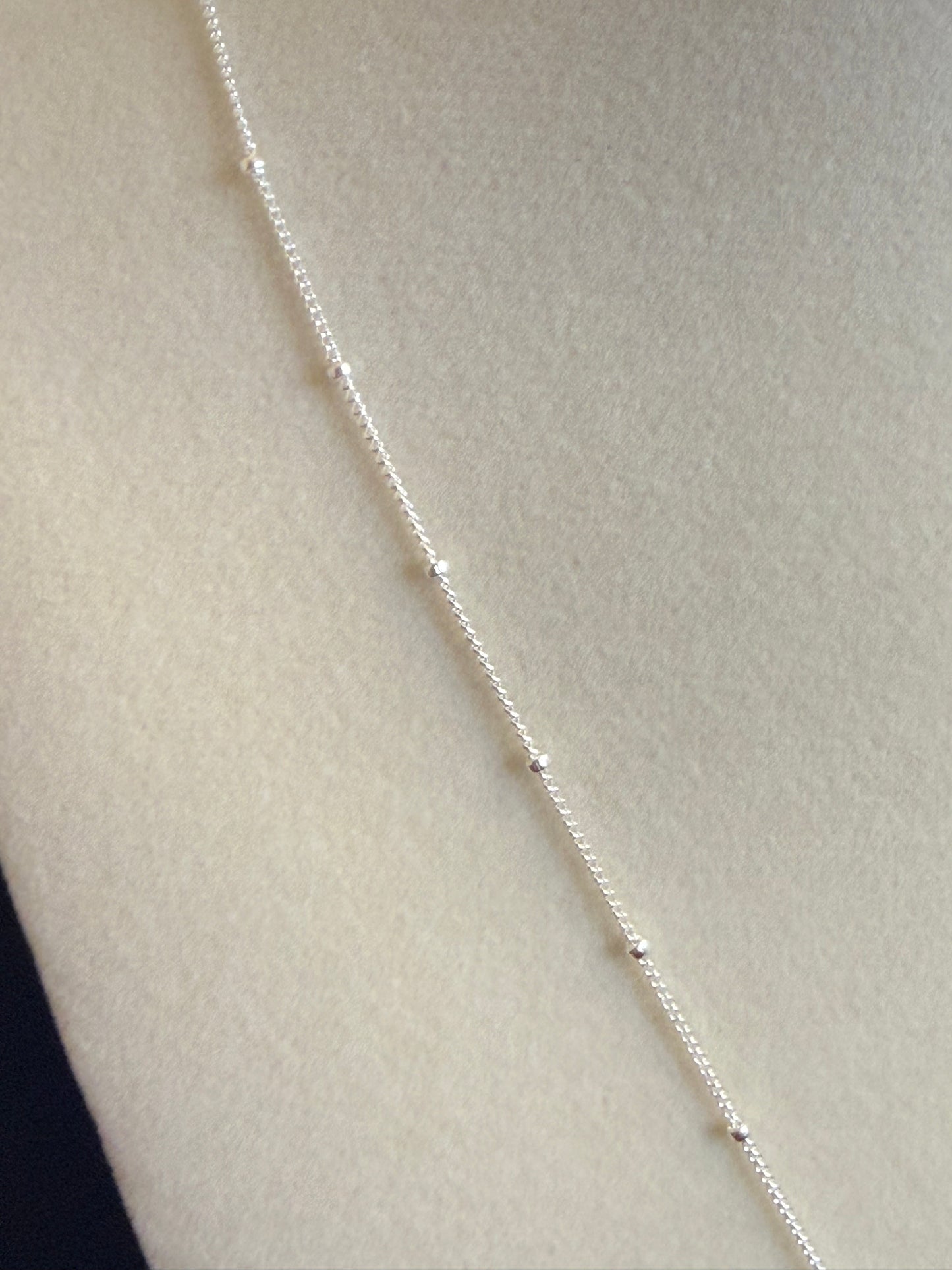 18" Sterling Silver Curb Chain w/ Bead