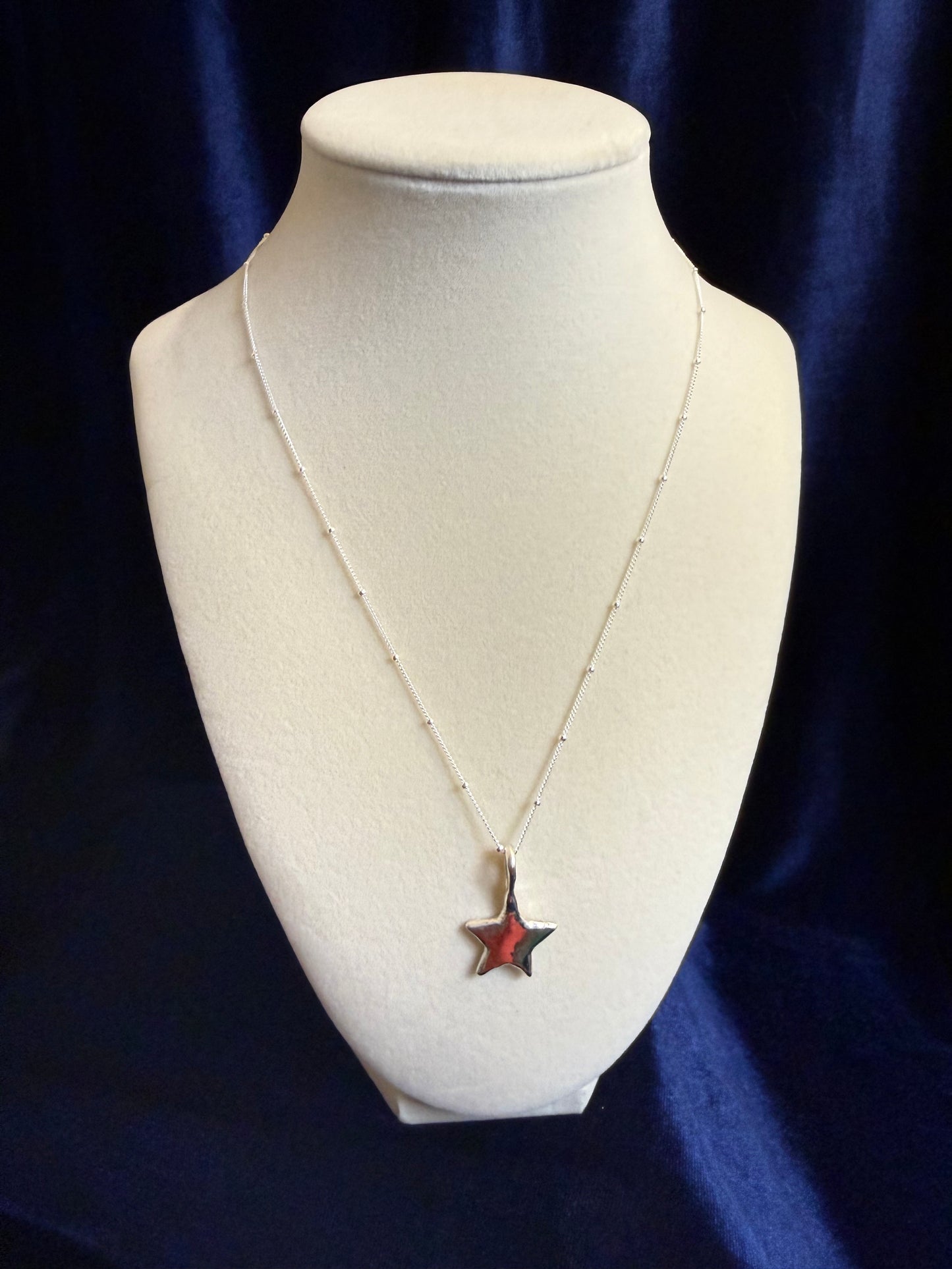 18" Sterling Silver Curb Chain w/ Bead