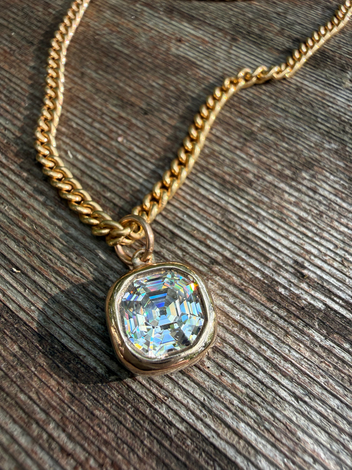 Asscher Step Cut Pendant