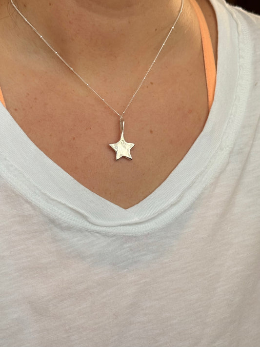 18" Sterling Silver Curb Chain w/ Bead