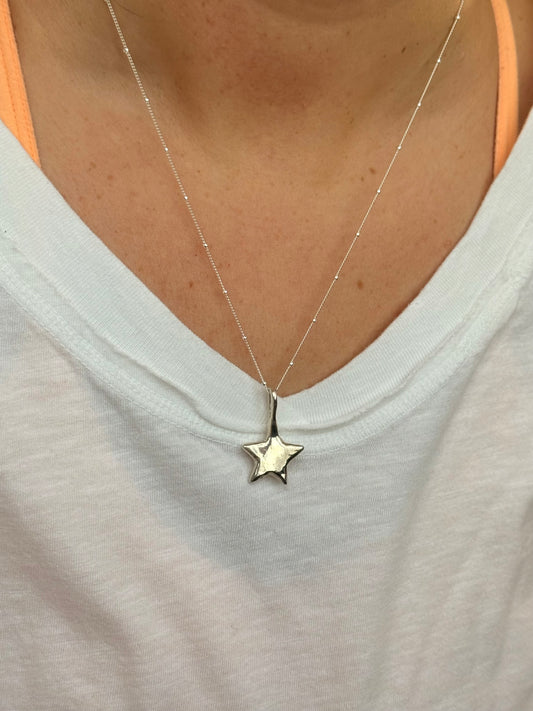 20" Sterling Silver Curb Chain w/ Bead