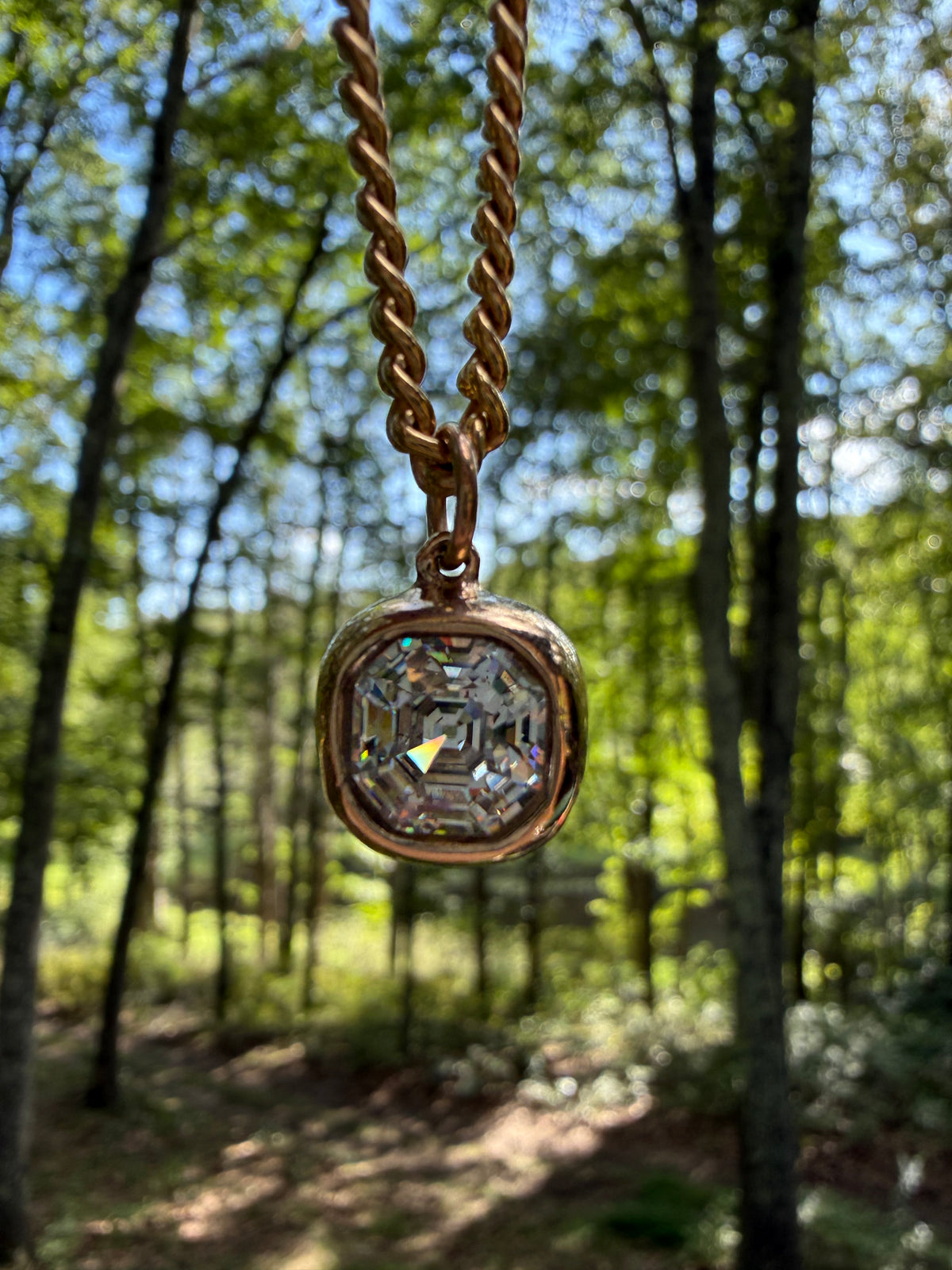 Asscher Step Cut Pendant