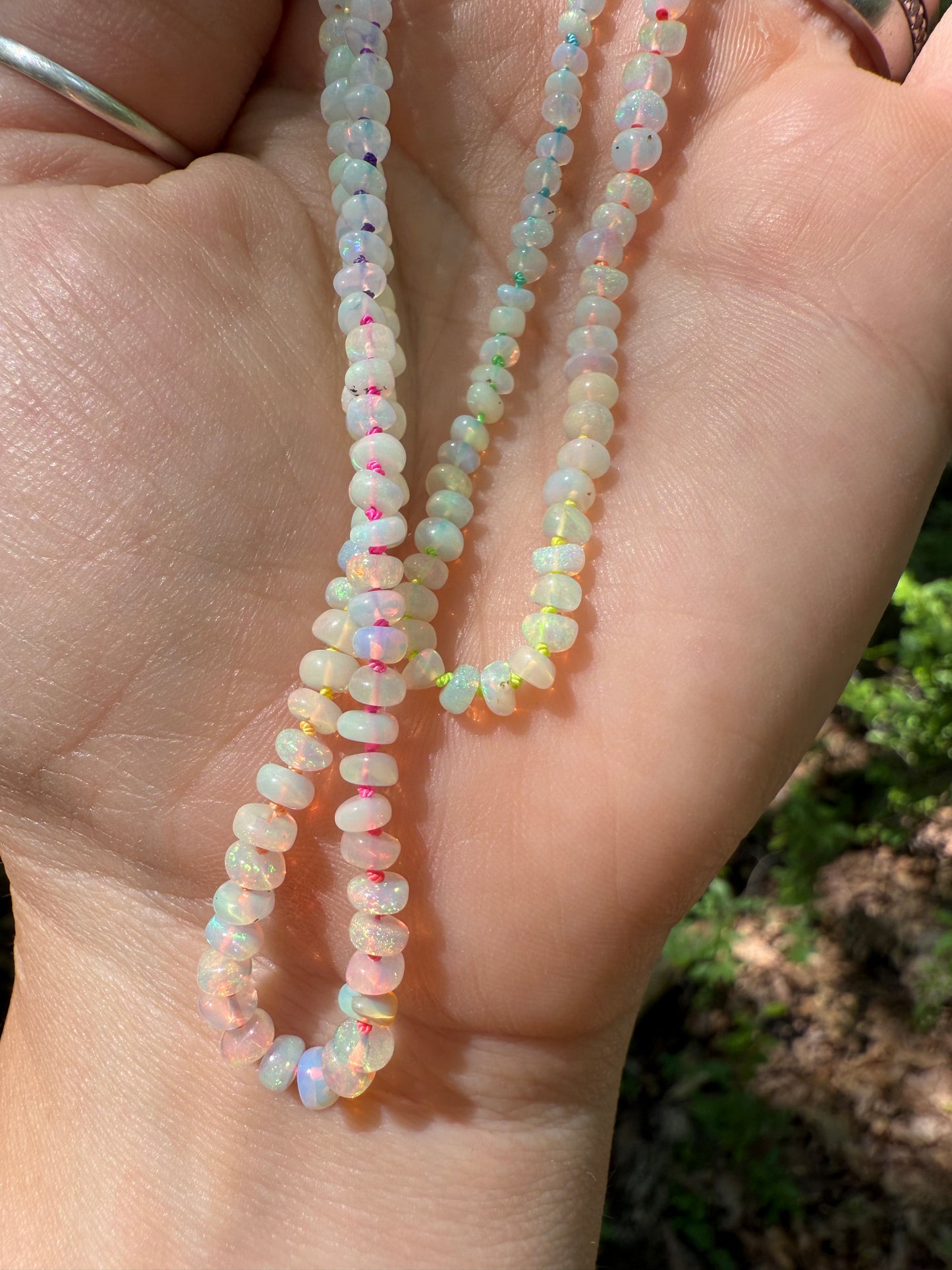 Opal Rainbow Cord Necklace