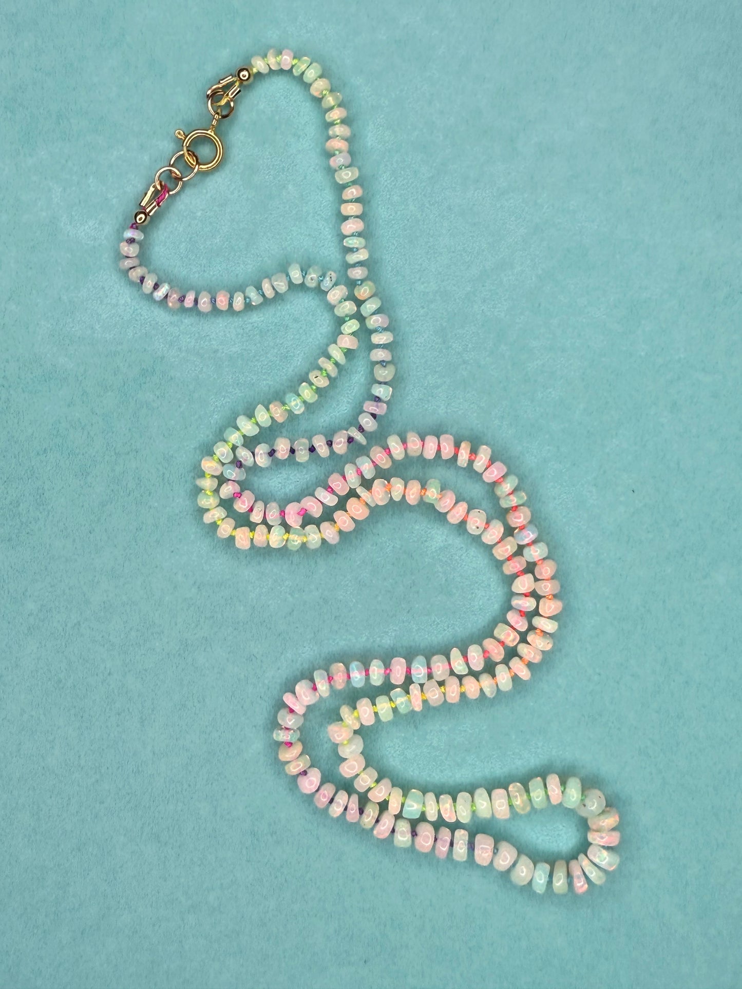 Opal Rainbow Cord Necklace