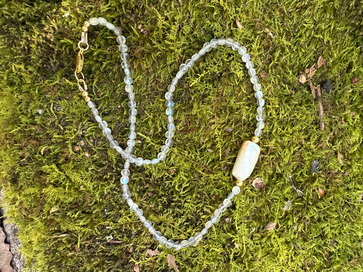 Labradorite Pearl Necklace