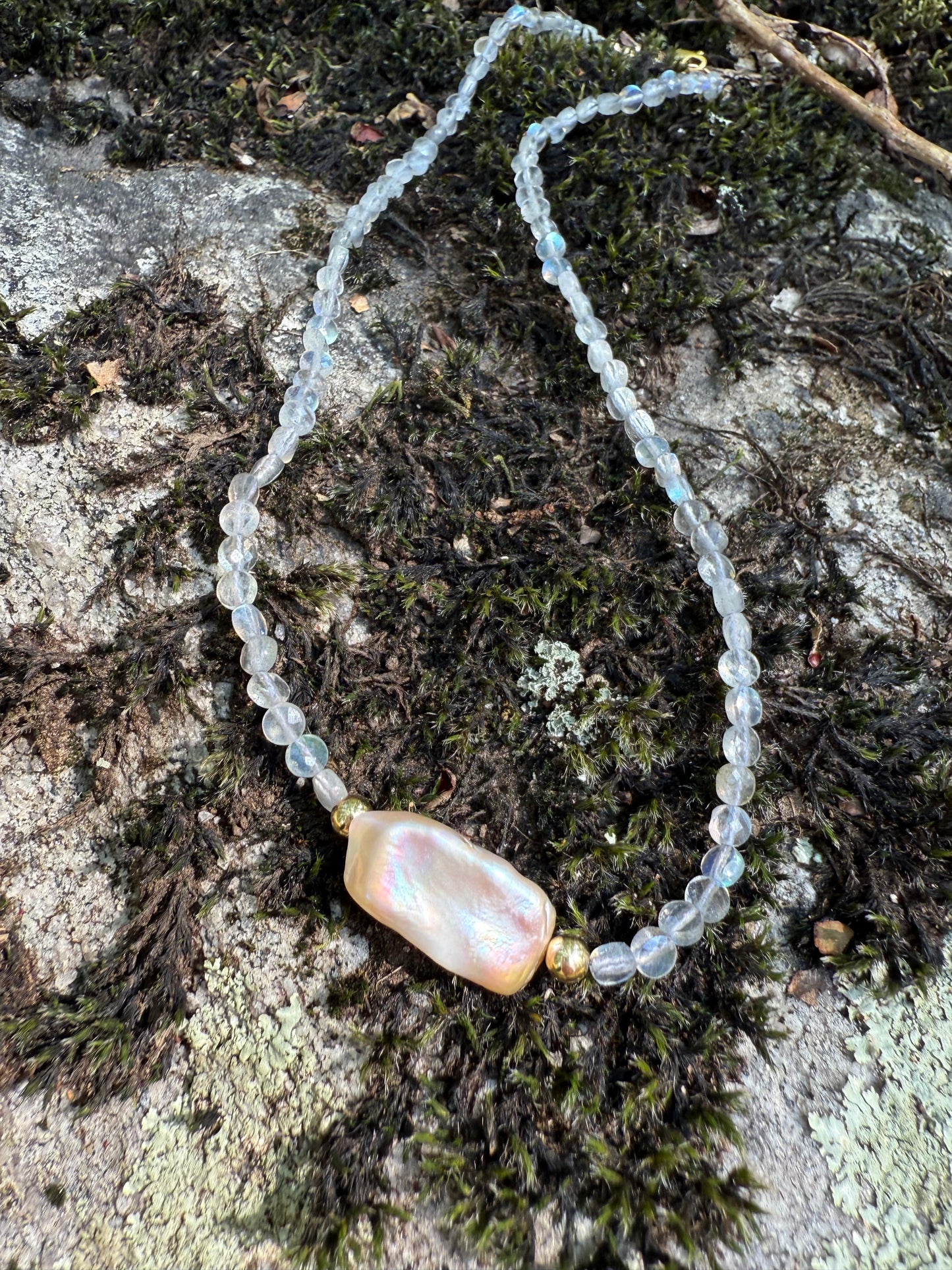 Labradorite Pearl Necklace