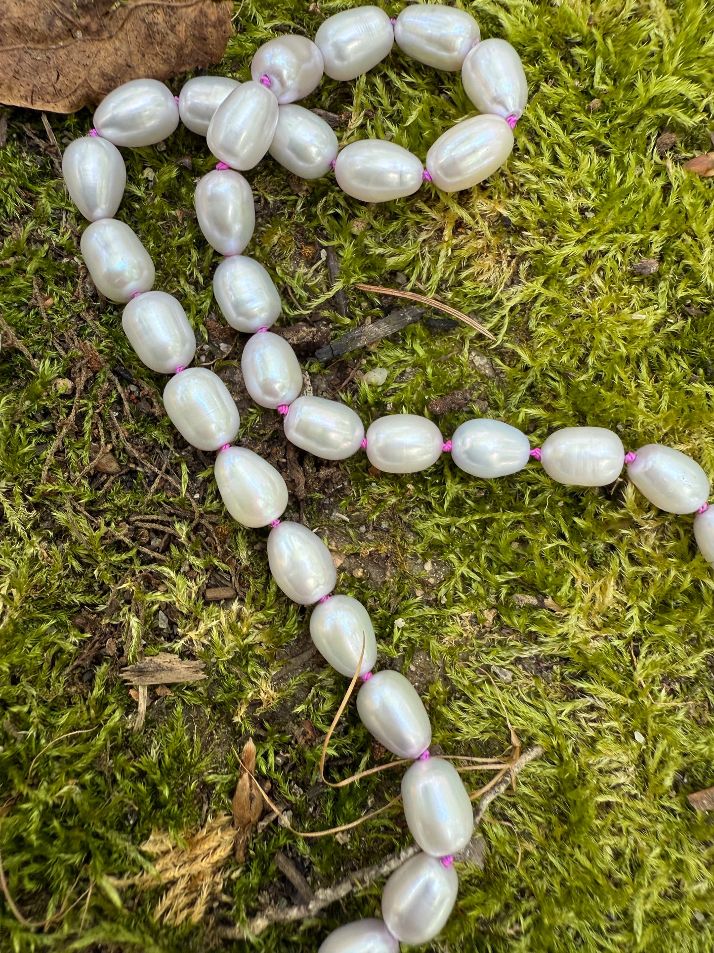 Lavender Rice Pearl Necklace