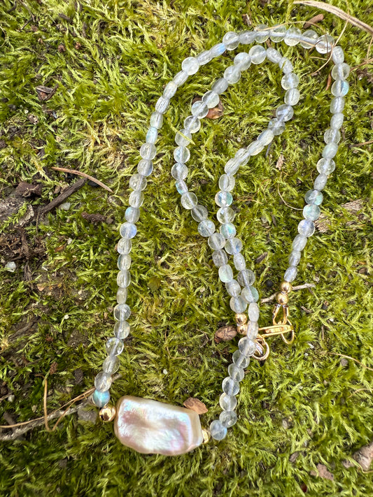 Labradorite Pearl Necklace