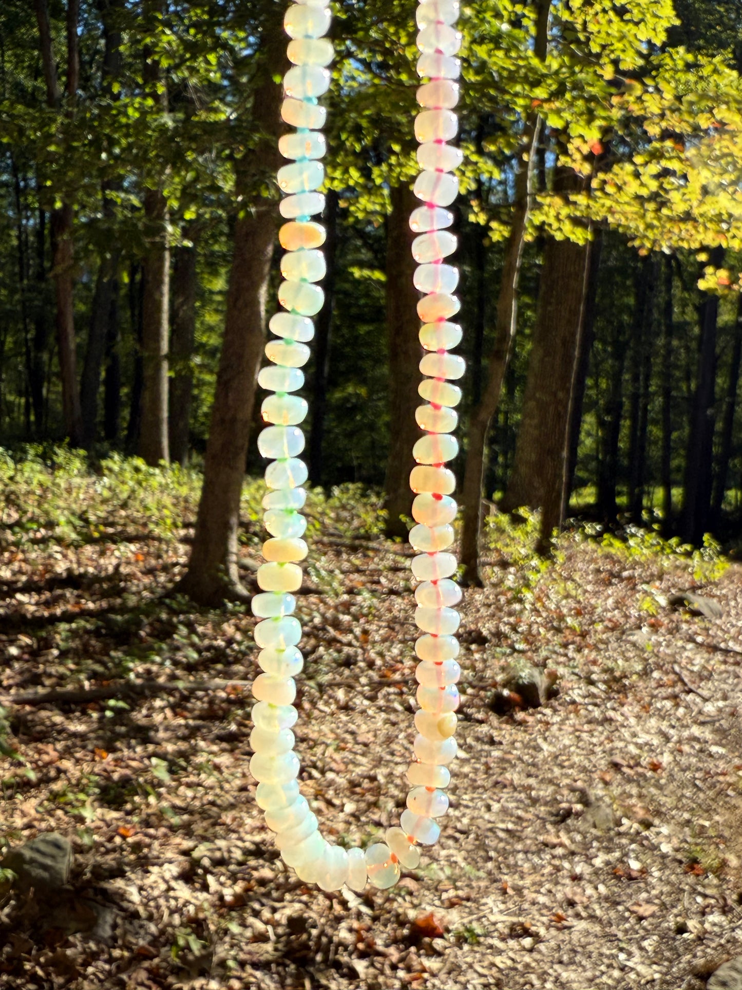Opal Rainbow Cord Necklace