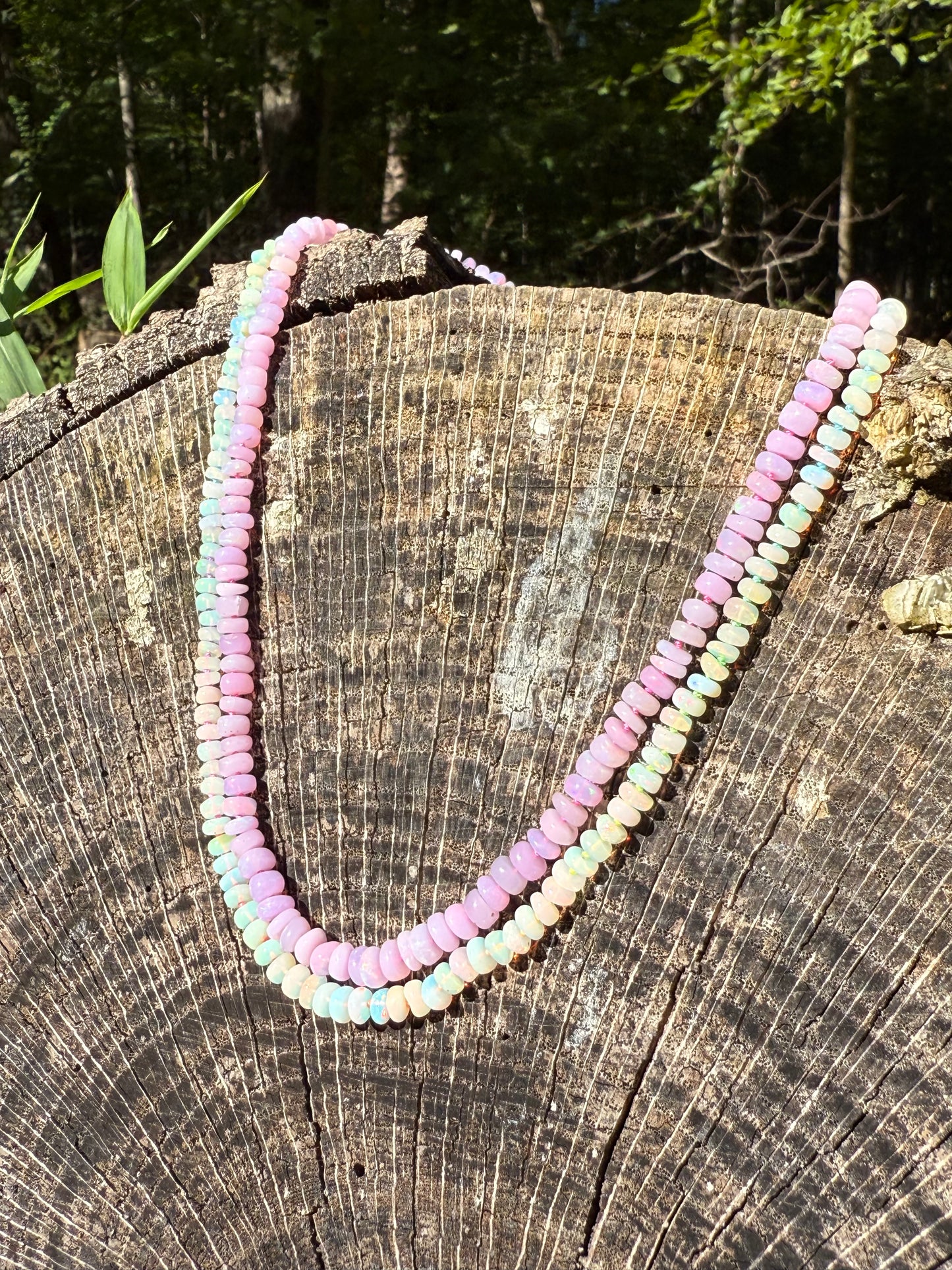 Opal Rainbow Cord Necklace