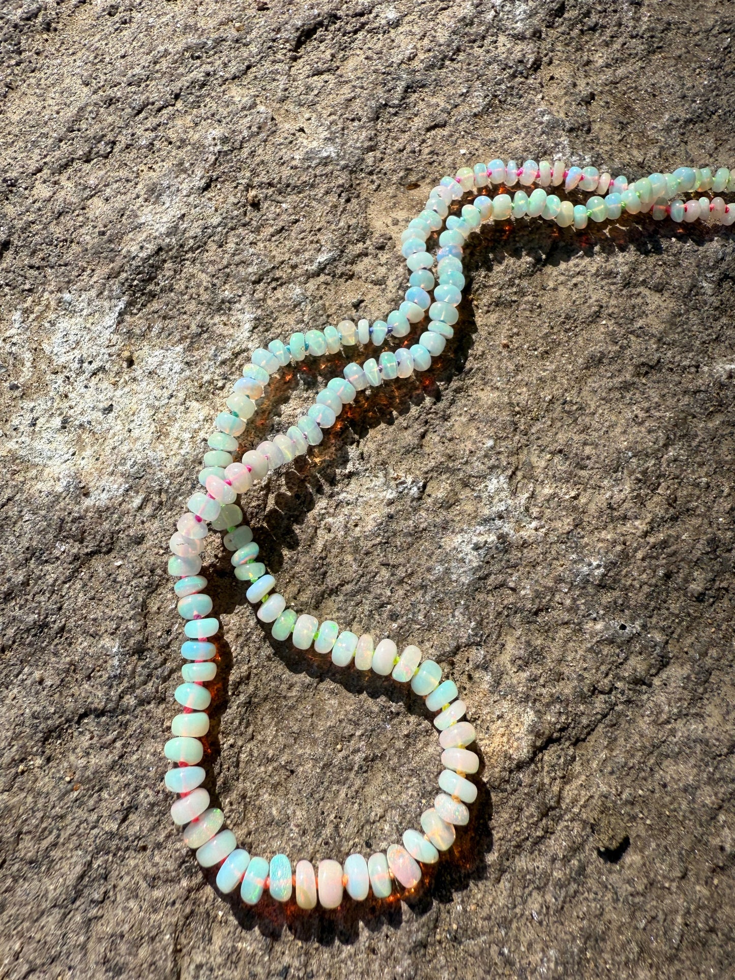Opal Rainbow Cord Necklace