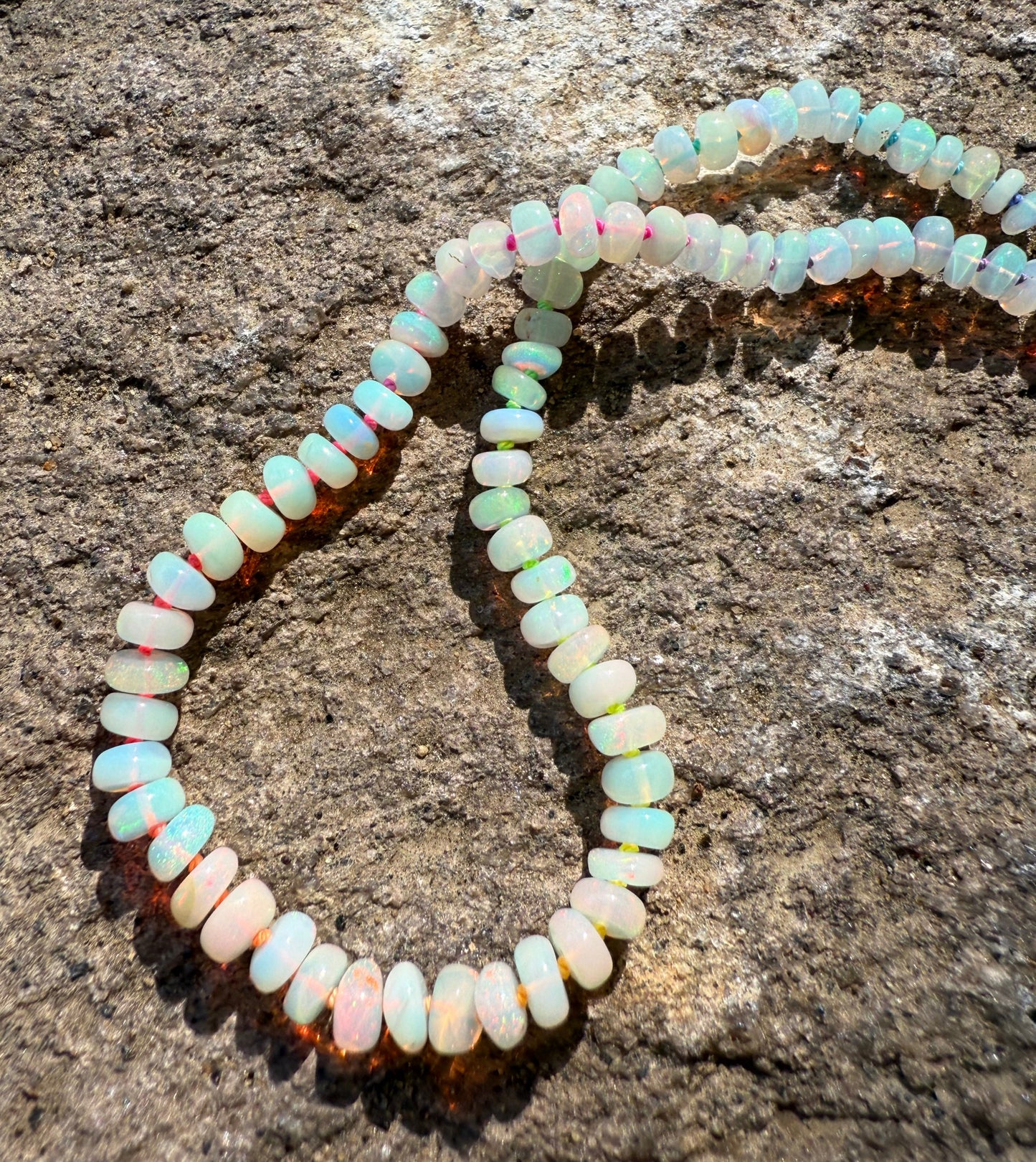 Opal Rainbow Cord Necklace