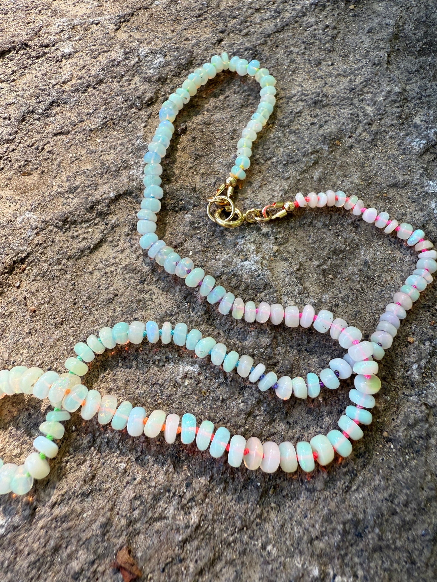 Opal Rainbow Cord Necklace