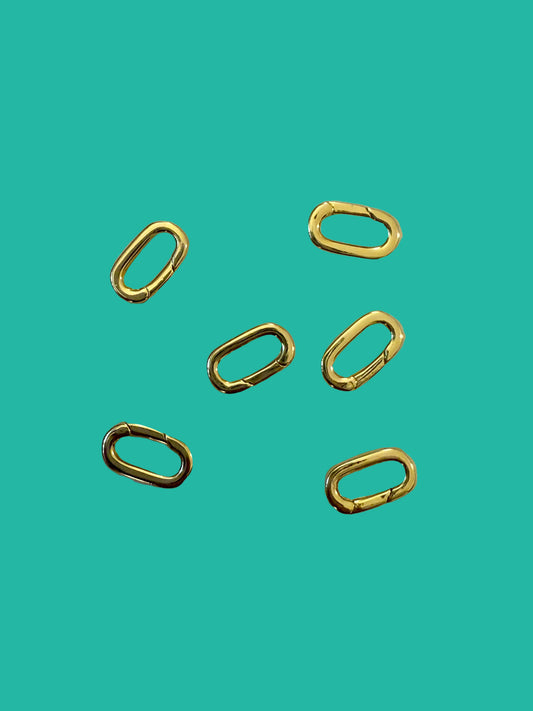 18K Gold Filled Oval Push Clasp