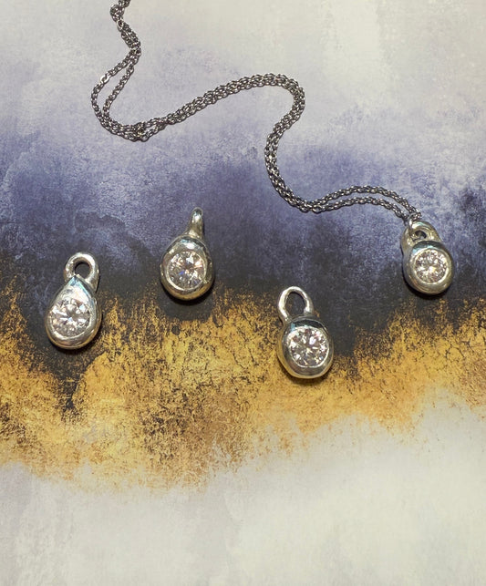 Silver Drop Charms