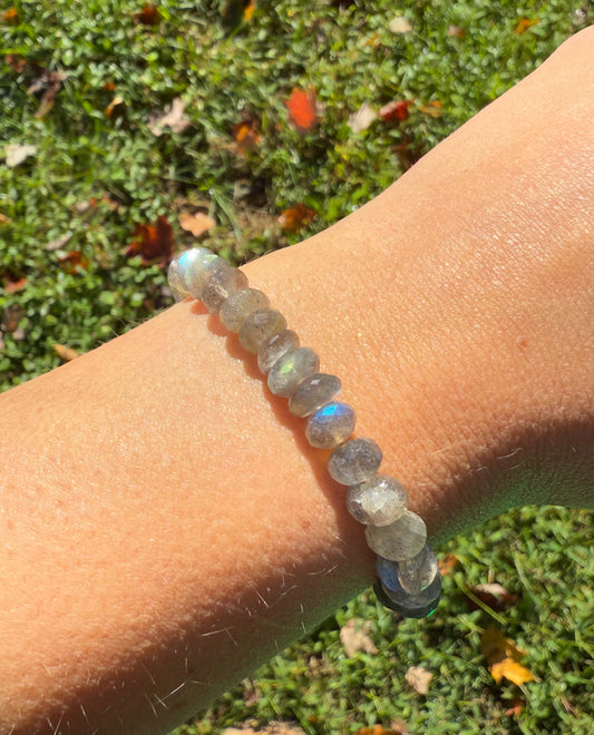 Chunky Faceted Labradorite Bracelet