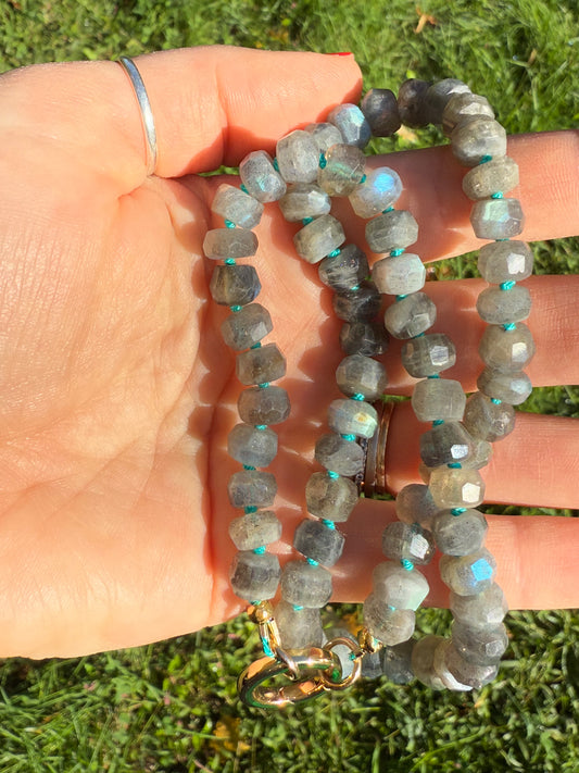 Chunky Labradorite Knotted necklace