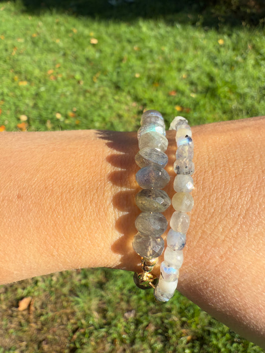 Chunky Mini Faceted Labradorite Bracelet