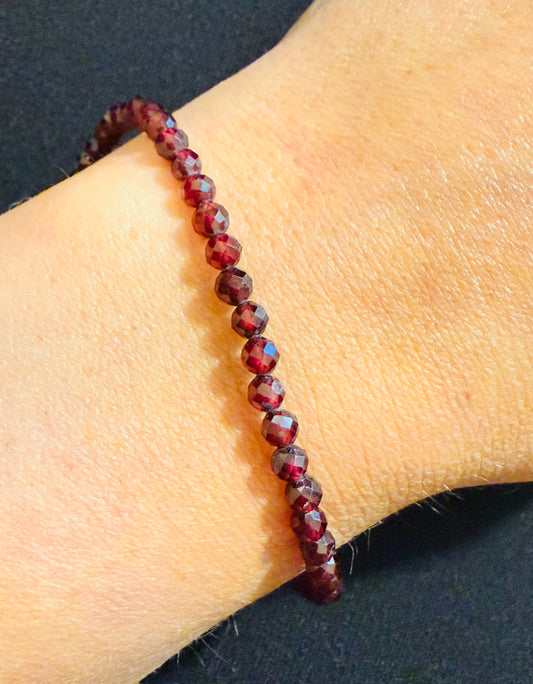 Garnet Faceted Bracelet